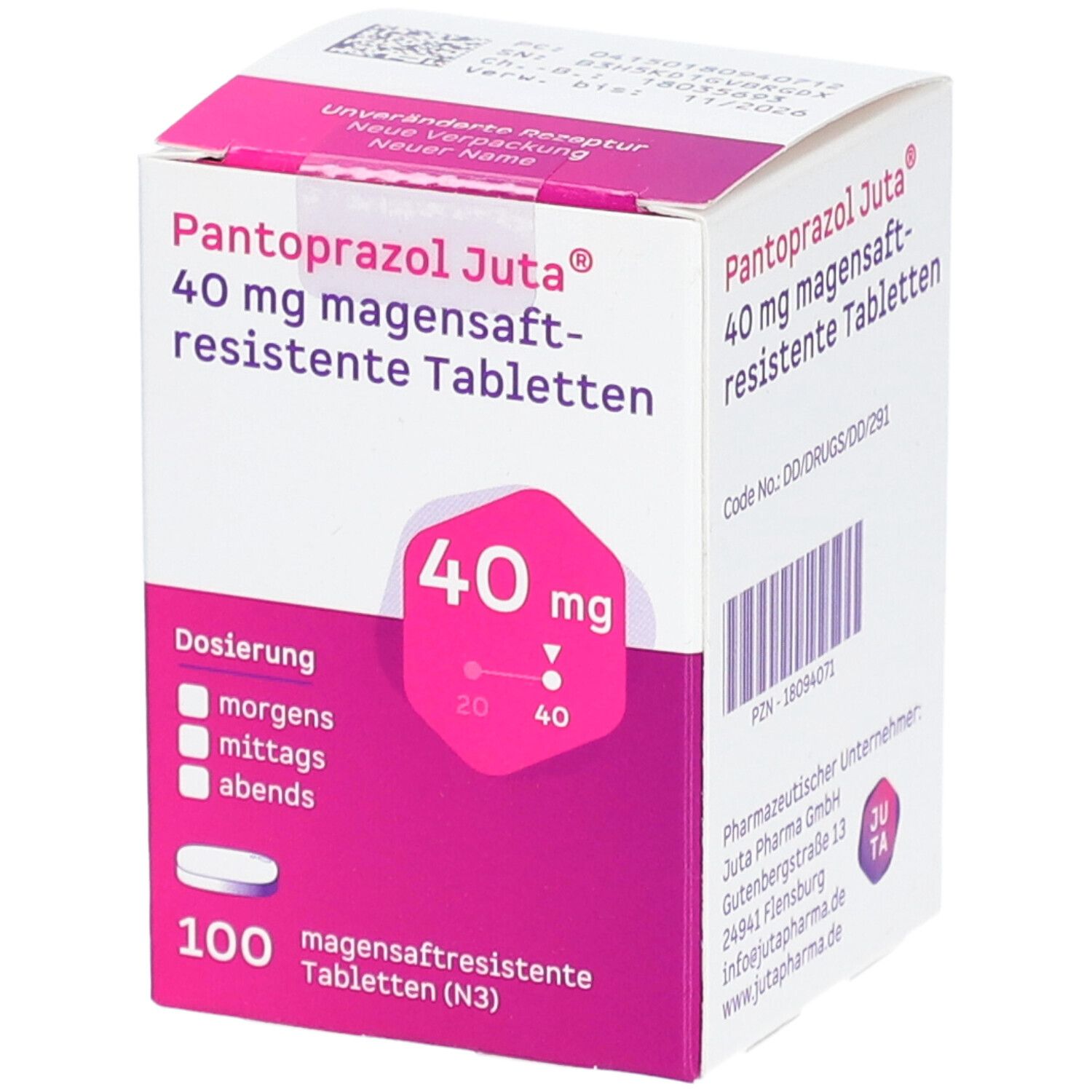 PANTOPRAZOL Juta 40 mg magensaftres.Tabletten