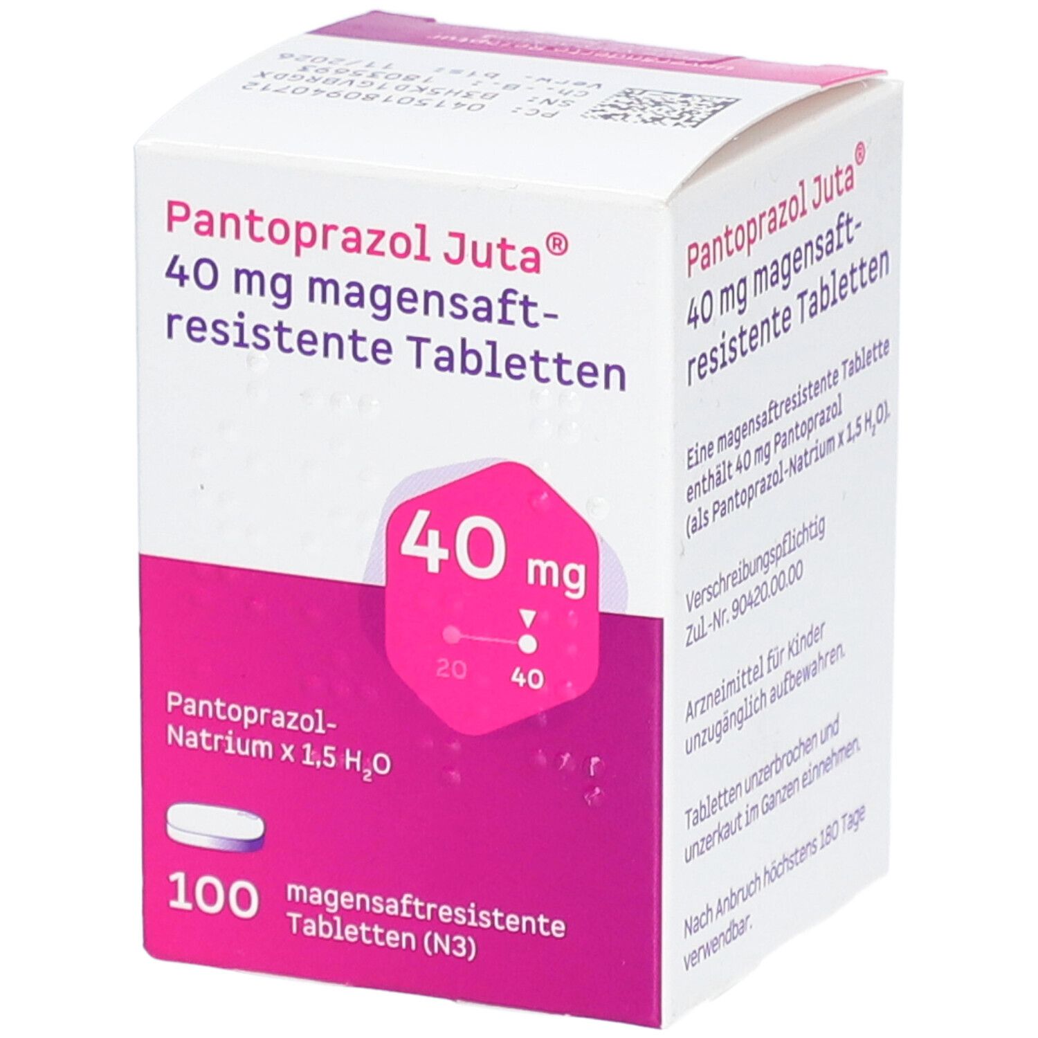 PANTOPRAZOL Juta 40 mg magensaftres.Tabletten