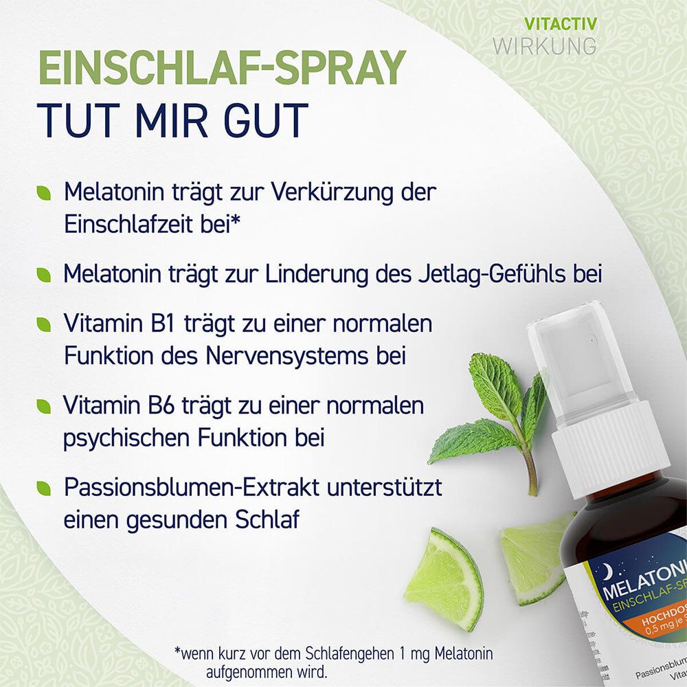 Melatonin Einschlaf-Spray Pfefferminz & Limette 50 ml Spray