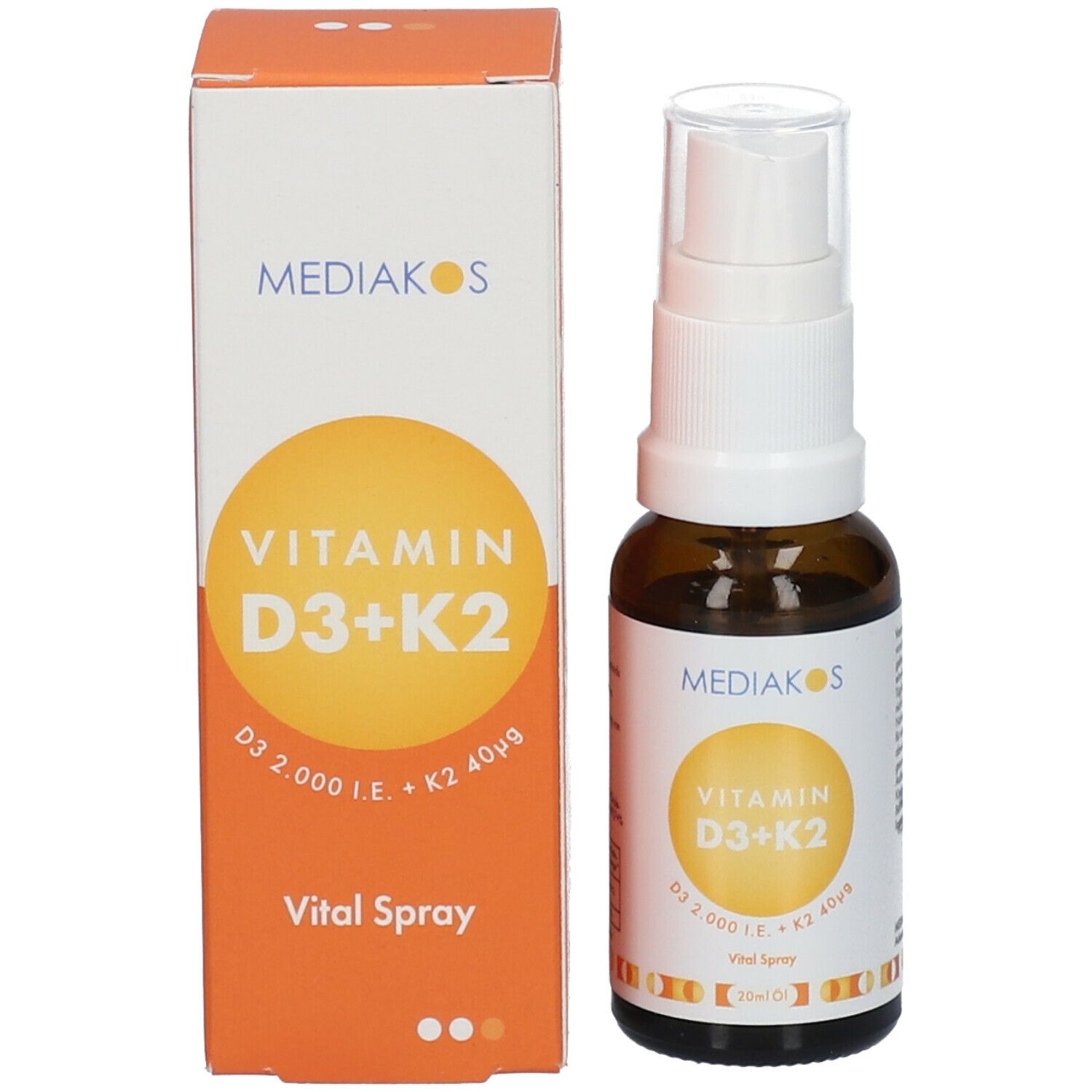MEDIAKOS Vitamin D3 + K2 2.000 I.E. 40 µg Vital Spray