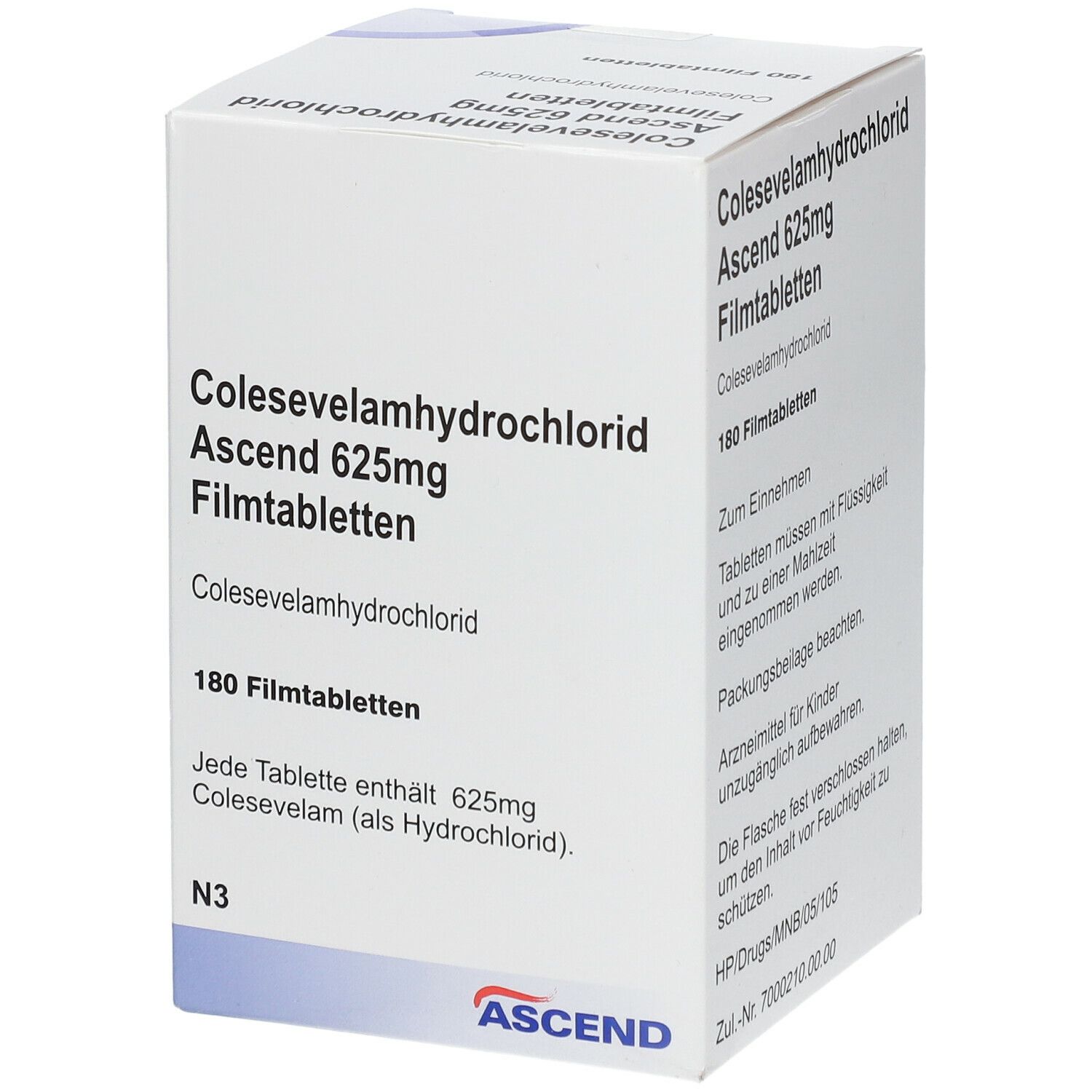 COLESEVELAMHYDROCHLORID Ascend 625 mg Filmtabl.