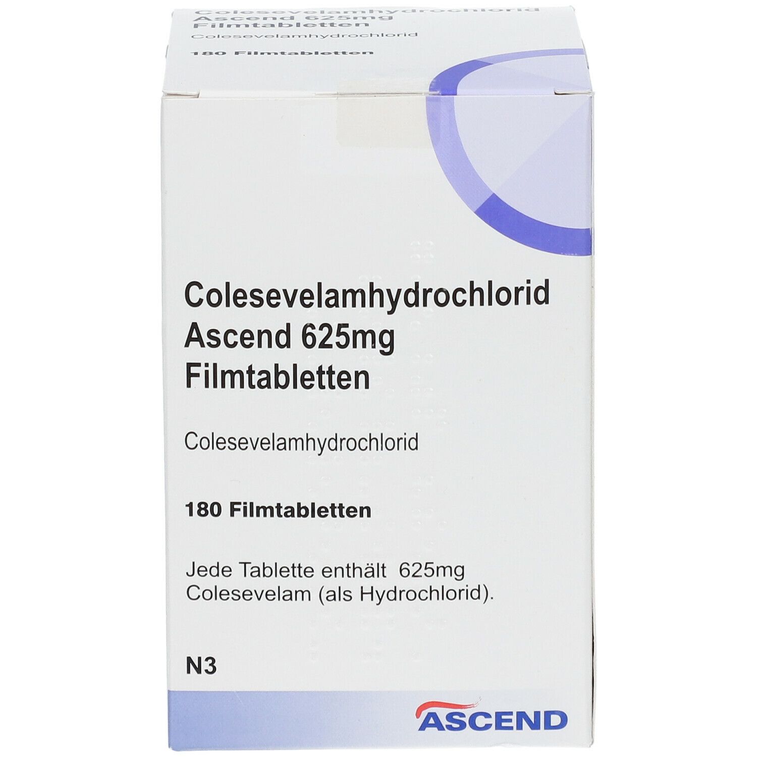 COLESEVELAMHYDROCHLORID Ascend 625 mg Filmtabl.