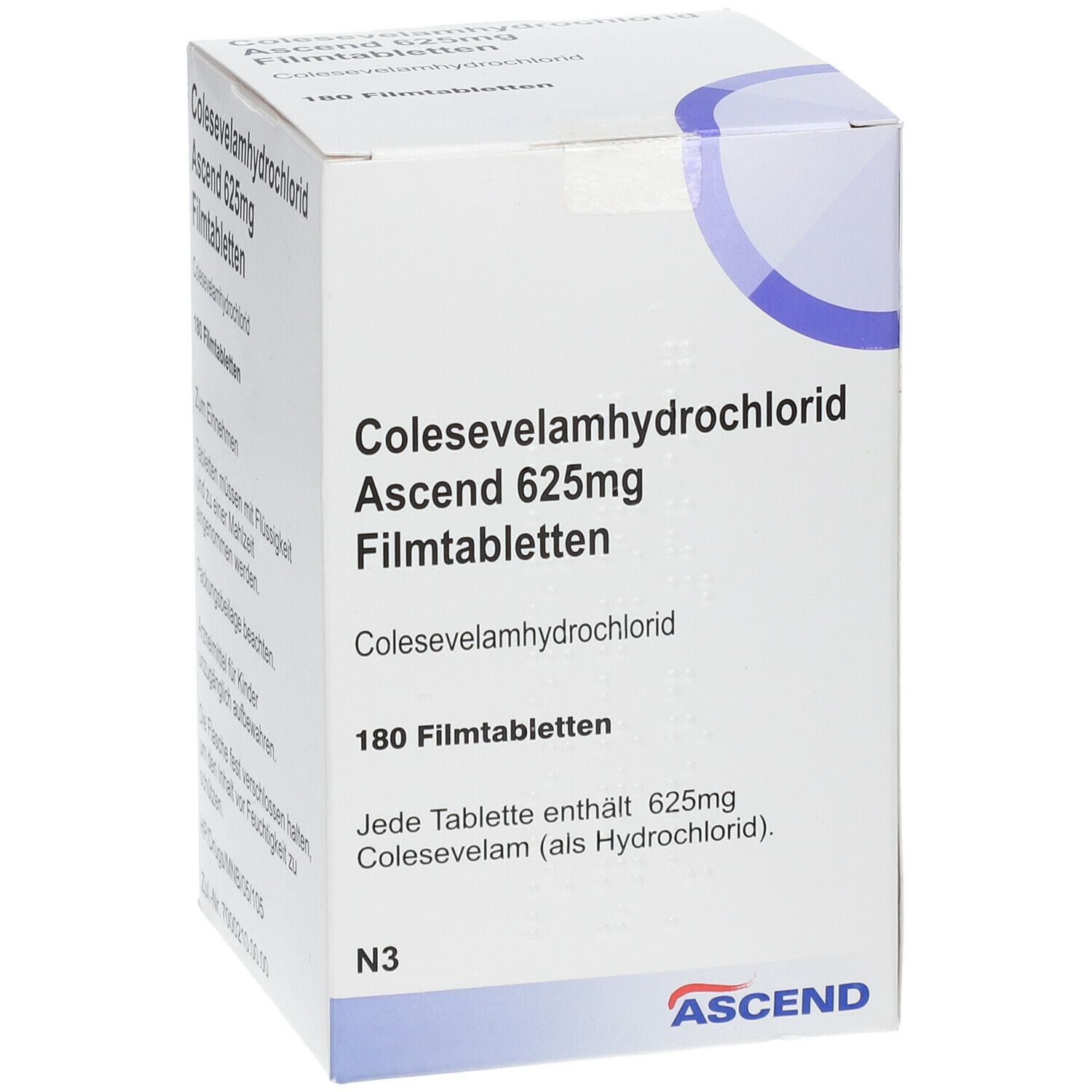 COLESEVELAMHYDROCHLORID Ascend 625 mg Filmtabl.