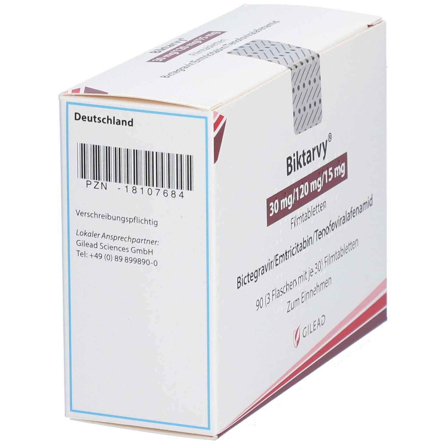 Biktarvy 30 mg/120 mg/15 mg Filmtabletten Kind 3x30 St