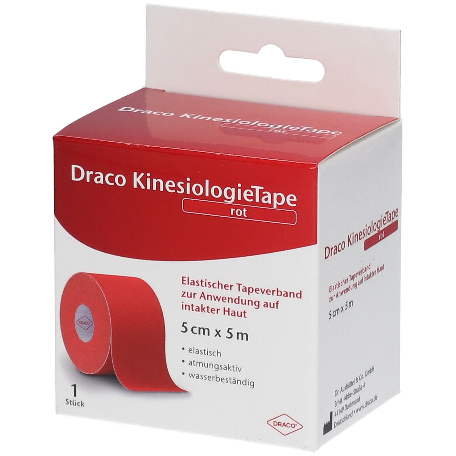 Draco Kinesiologietape 5 cmx5 m rot