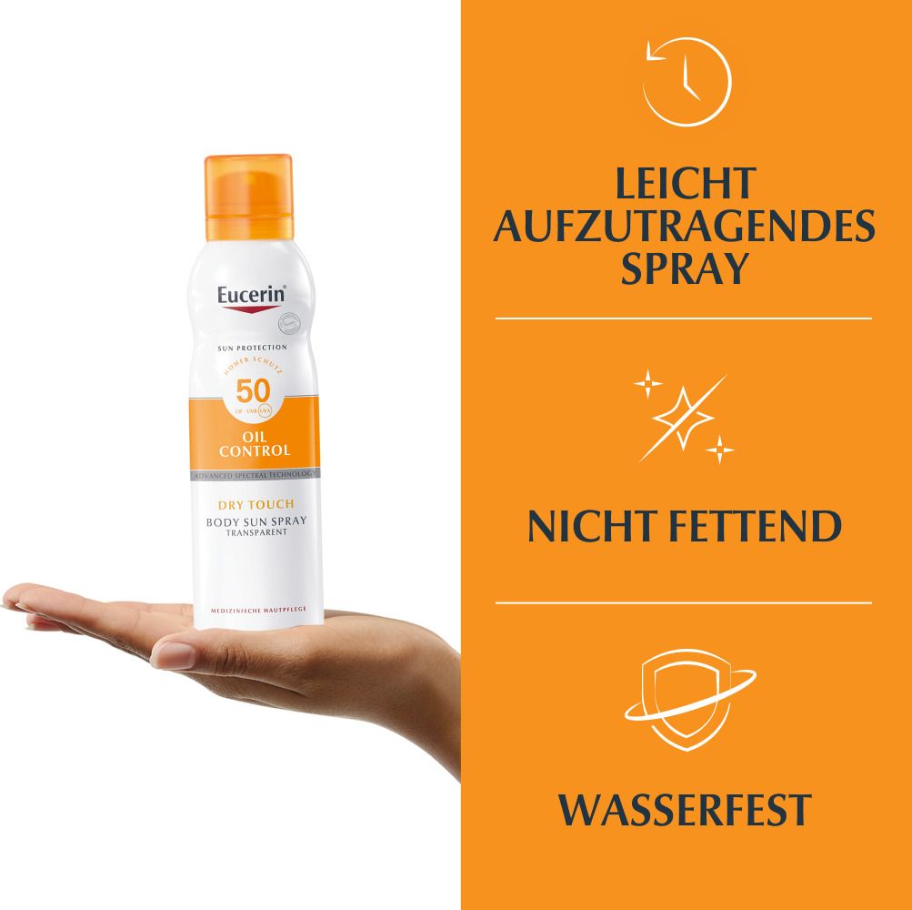 Eucerin® Oil Control Dry Touch Spray LSF 50 – Sonnenschutzspray, auch für empfindliche und zu Akne neigende Haut - jetzt 20% sparen mit Code "sun20"