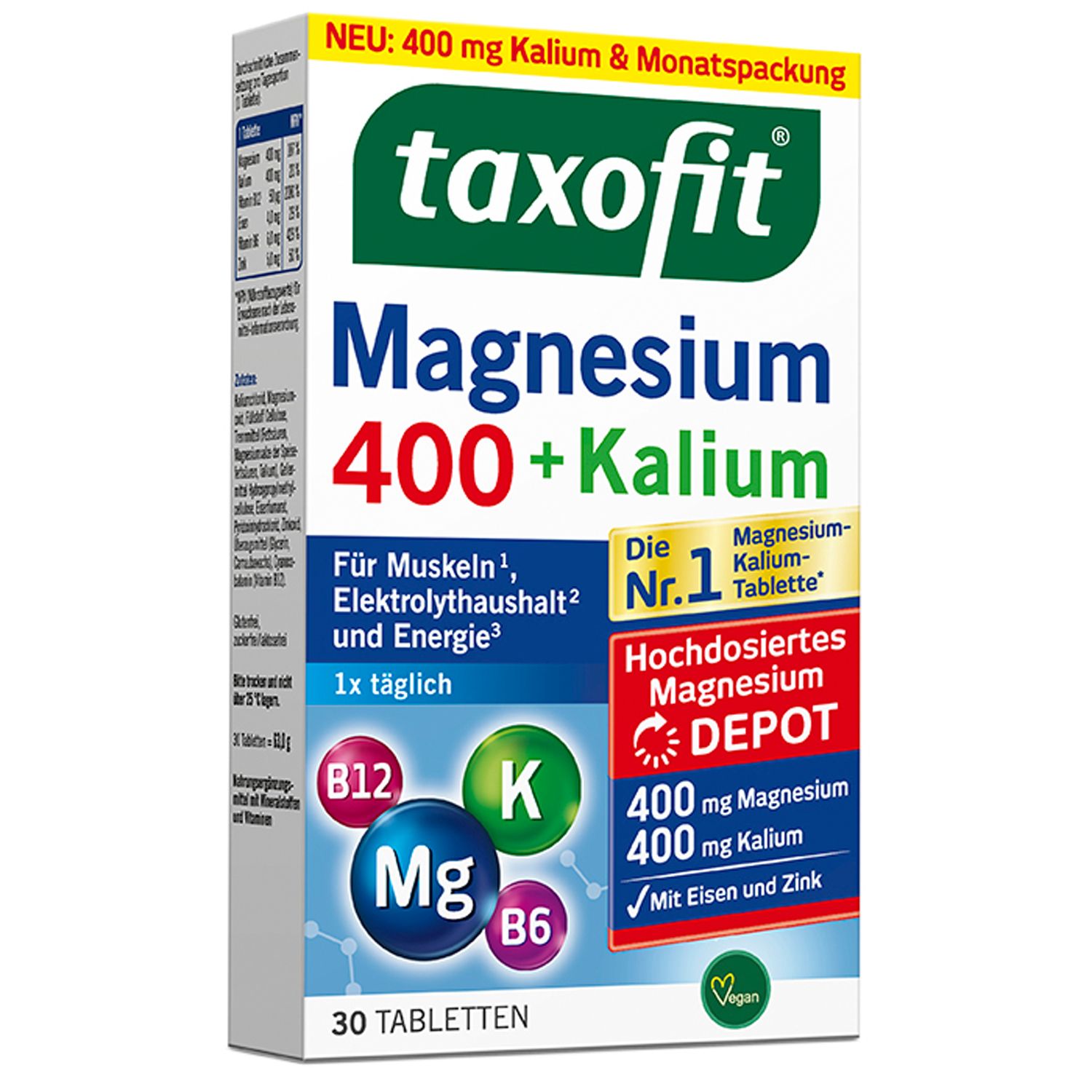 Taxofit Magnesium 400+Kalium Depot Tabletten 30 St