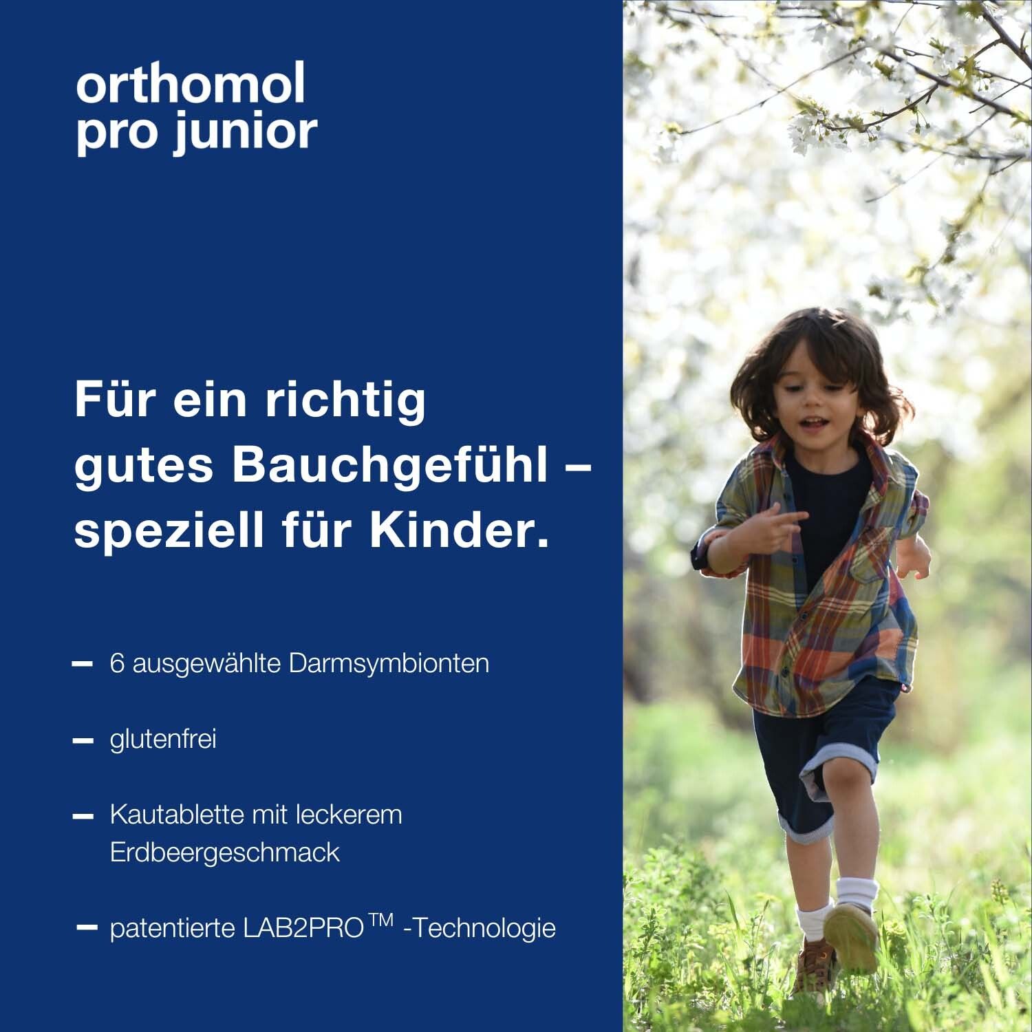 Orthomol Pro junior - enthält eine Kombination ausgewählter Darmsymbionten und Vitamin C - Kautabletten