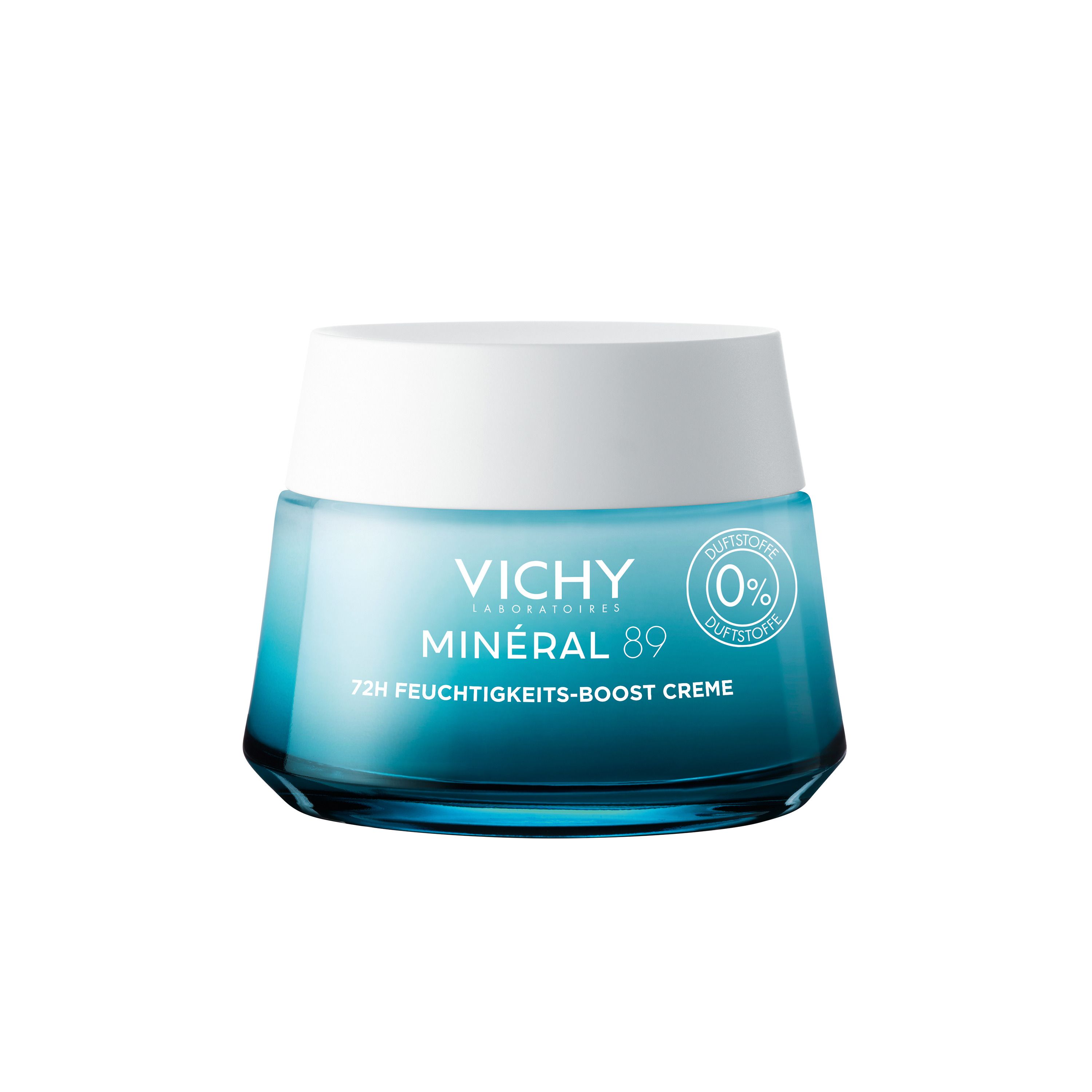 Vichy Minéral 89 72H Feuchtigkeits-Boost Creme für normale Haut. Mit Mineralien, langkettiger Hyaluronsäure, Niacinamid 