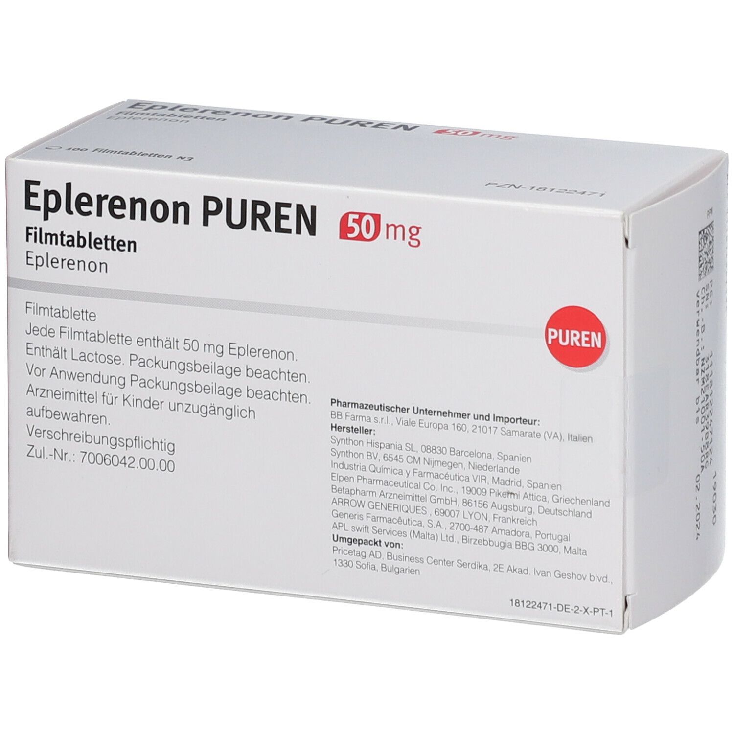 EPLERENON PUREN 50 mg Filmtabletten