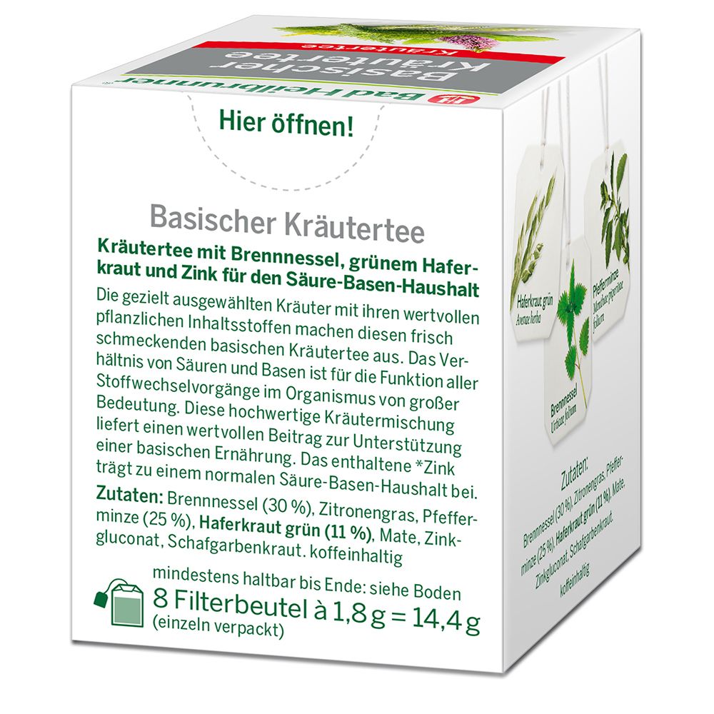 BAD Heilbrunner Basischer Kräutertee Filterbeutel 8x1,8 g