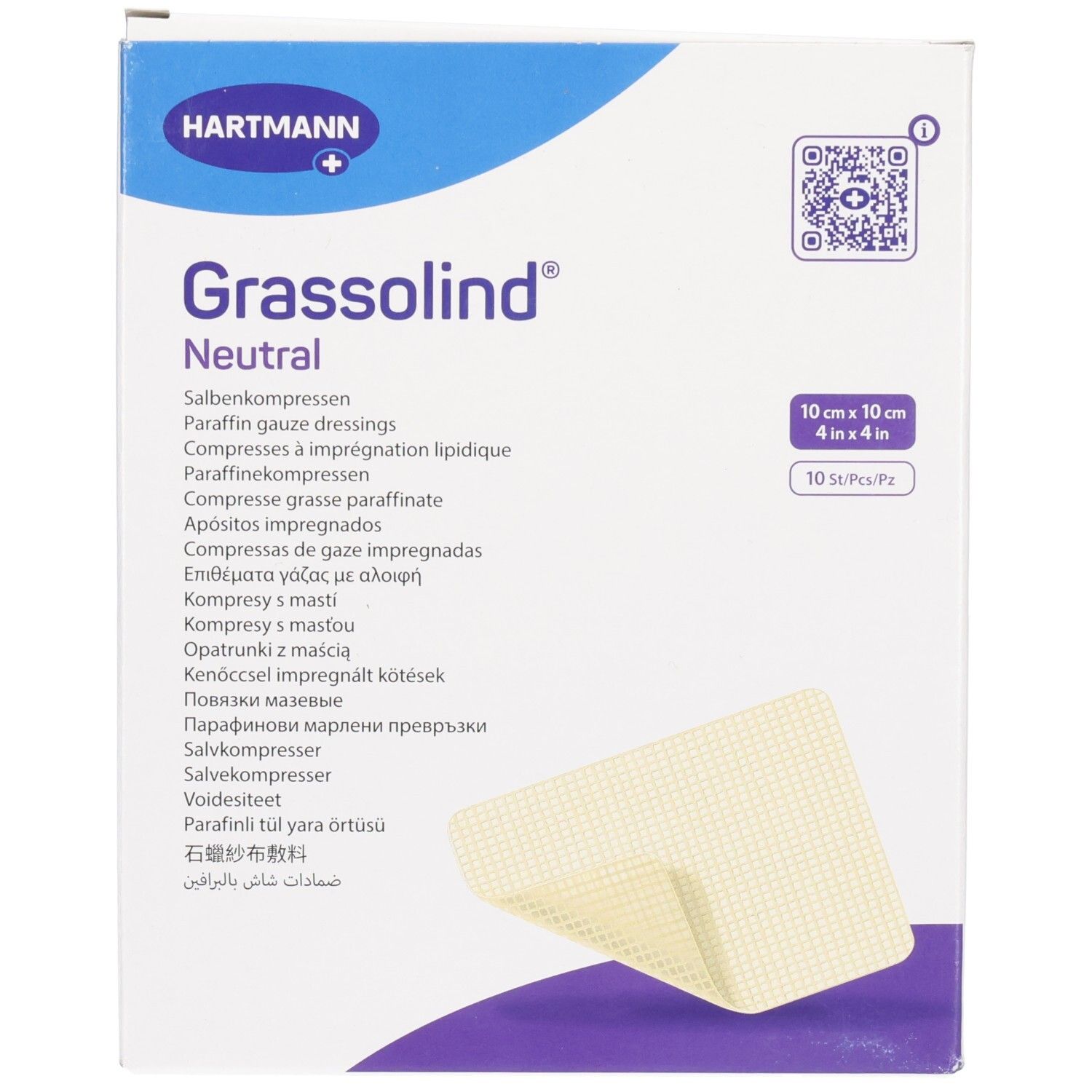 Grassolind Salbenkompressen 10x10 cm steril 10 St Kompressen