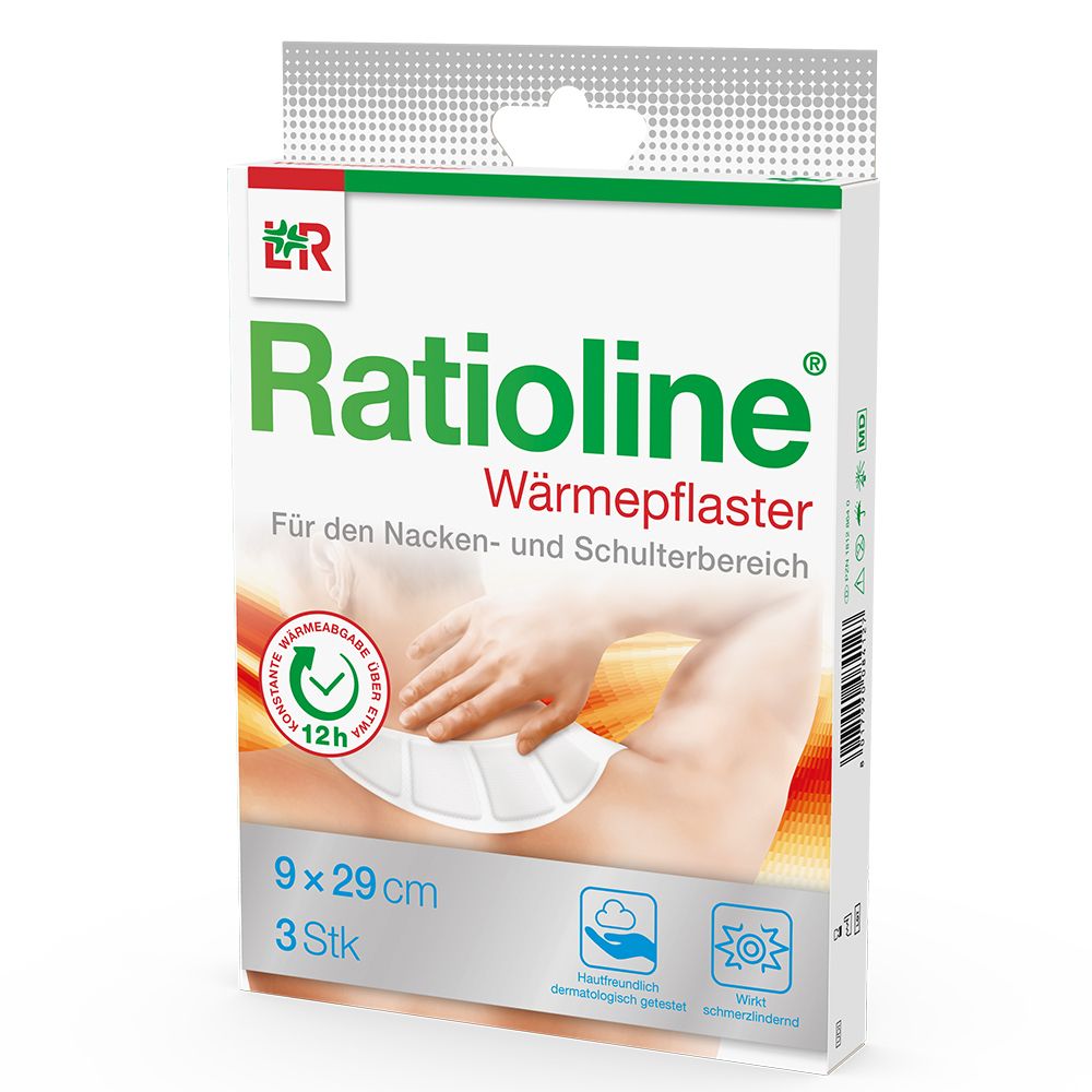 Ratioline Wärmepflaster Nacken/Schulter 9x29 cm 3 St Pflaster