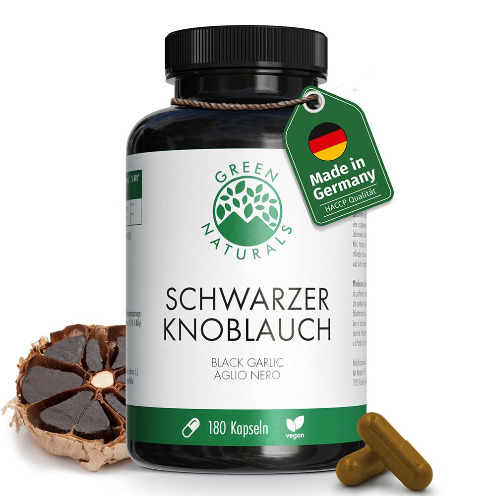 Green Naturals schwarzer Knoblauch 600mg m.SAC Kps 180 St Kapseln