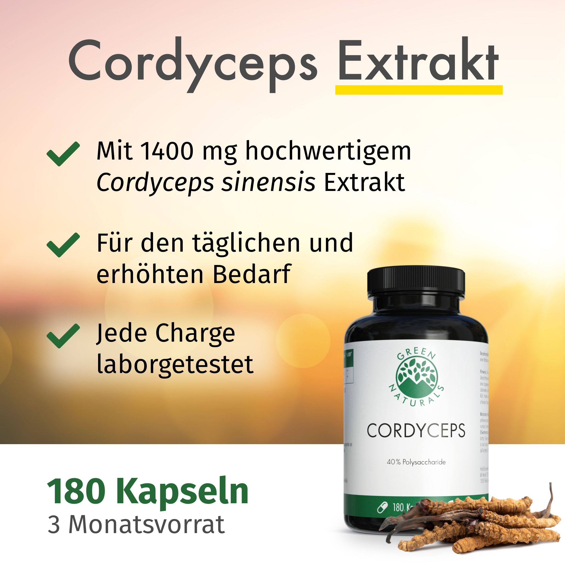 Green Naturals Cordyceps sinensis Kapseln