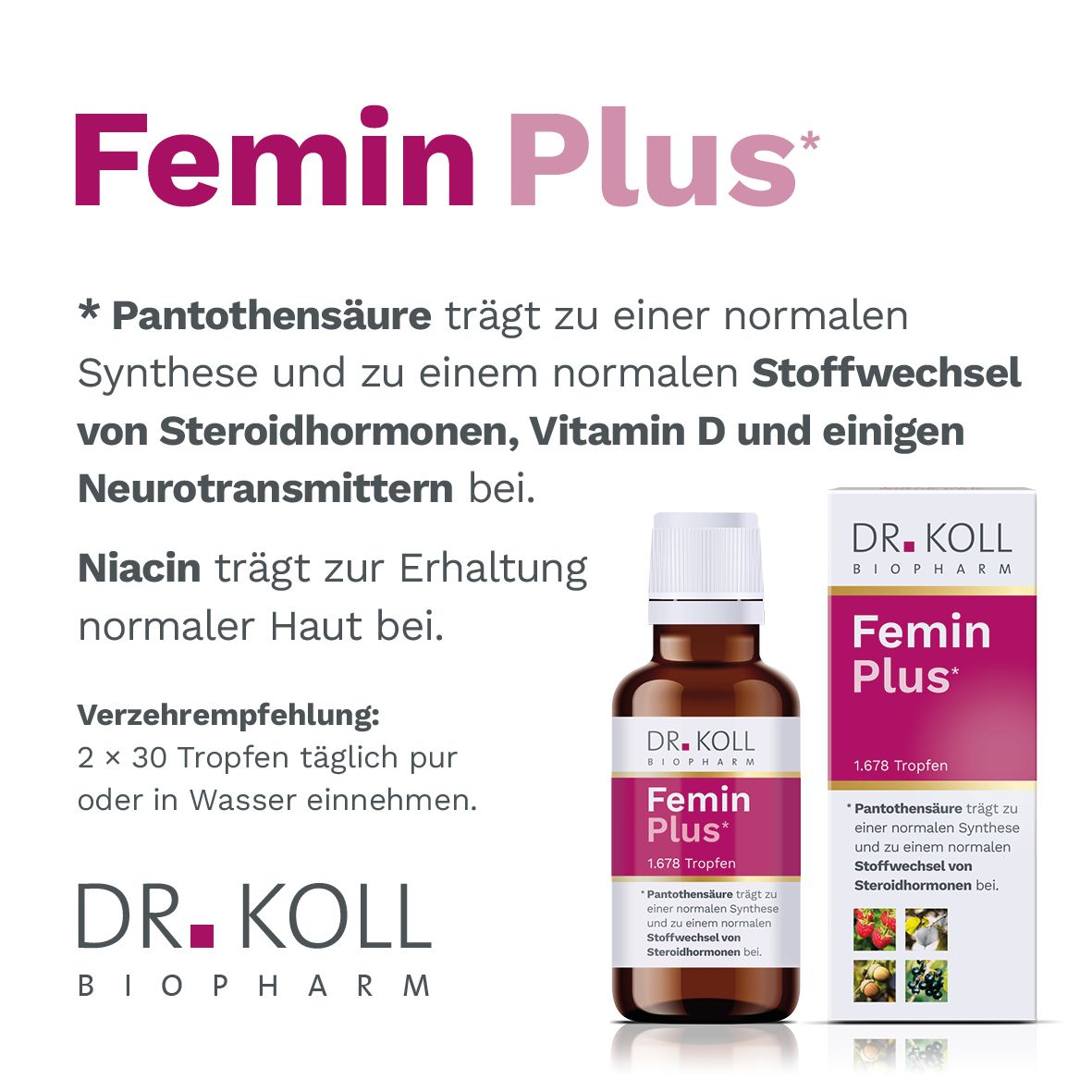 Femin Plus Dr. Koll Gemmo Komplex Himbeere Vit.B12