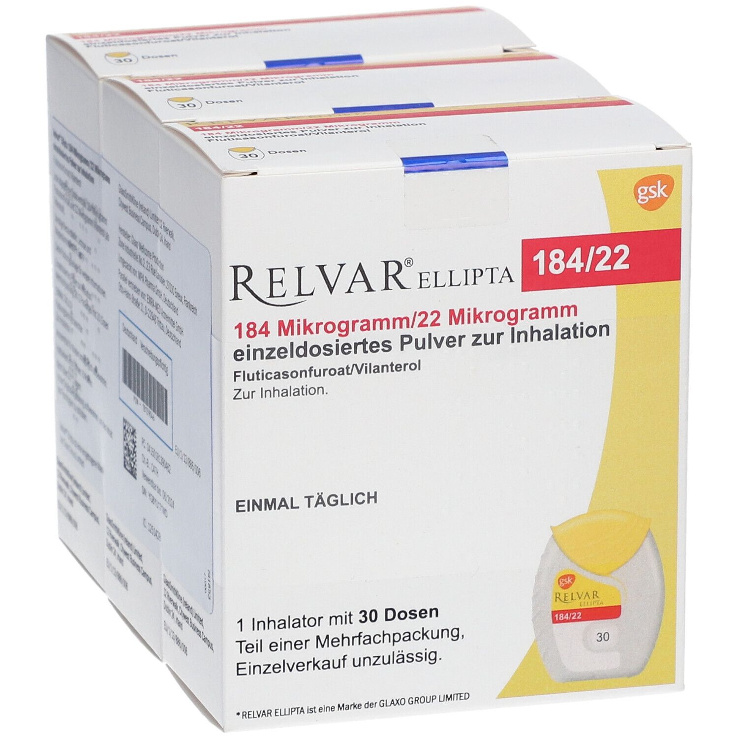 RELVAR Ellipta 184 Mikrogramm/22 Mikrogramm Inh.P.