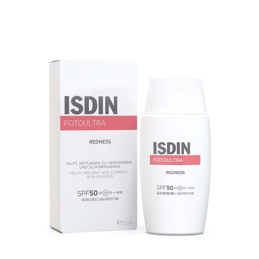 ISDIN Fotoultra Redness Sonnencreme Gesicht LSF50 bei sehr empfindlicher Haut, Rosazea und Couperose