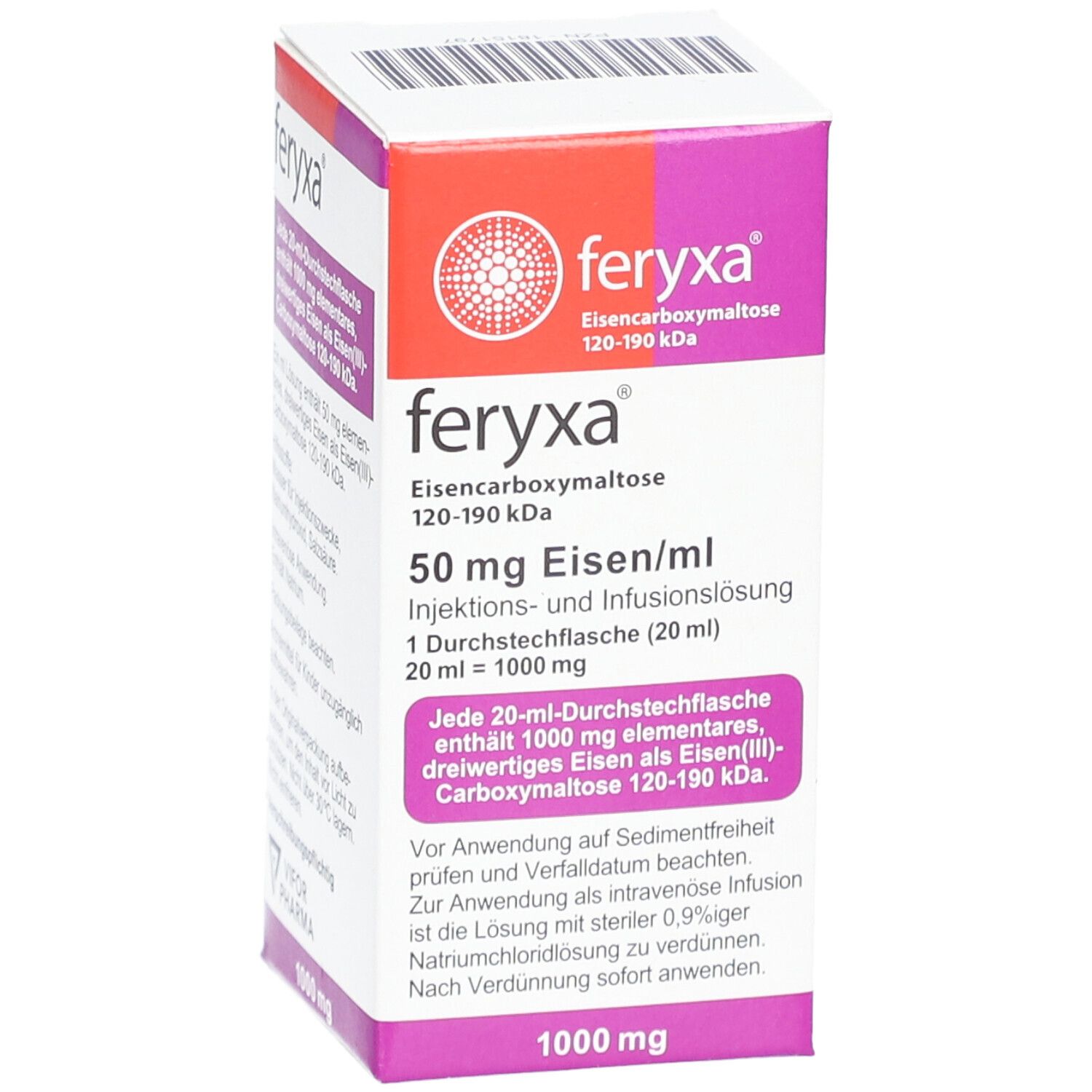 FERYXA 50 mg Eisen/ml Inj.-/Inf.-Lsg.Dsfl.1000mg