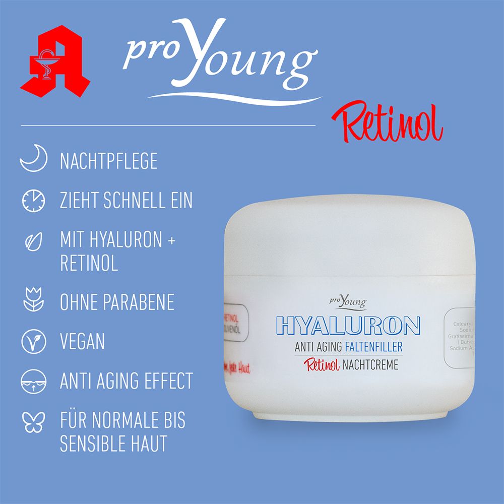 Hyaluron proYoung  Anti Aging Faltenfiller Retinol Nachtcreme