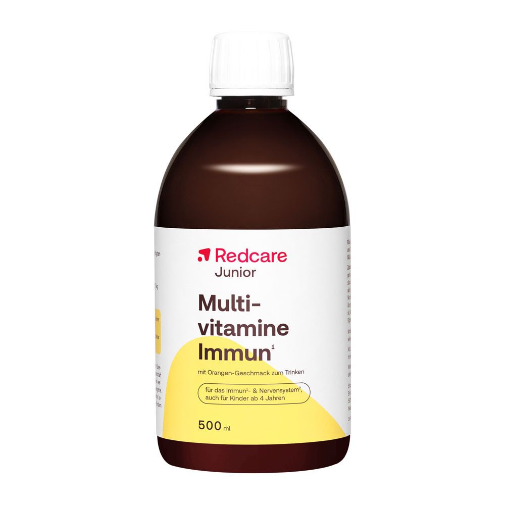 Flasche Redcare Junior Multivitamin Immun Sirup, 500ml.