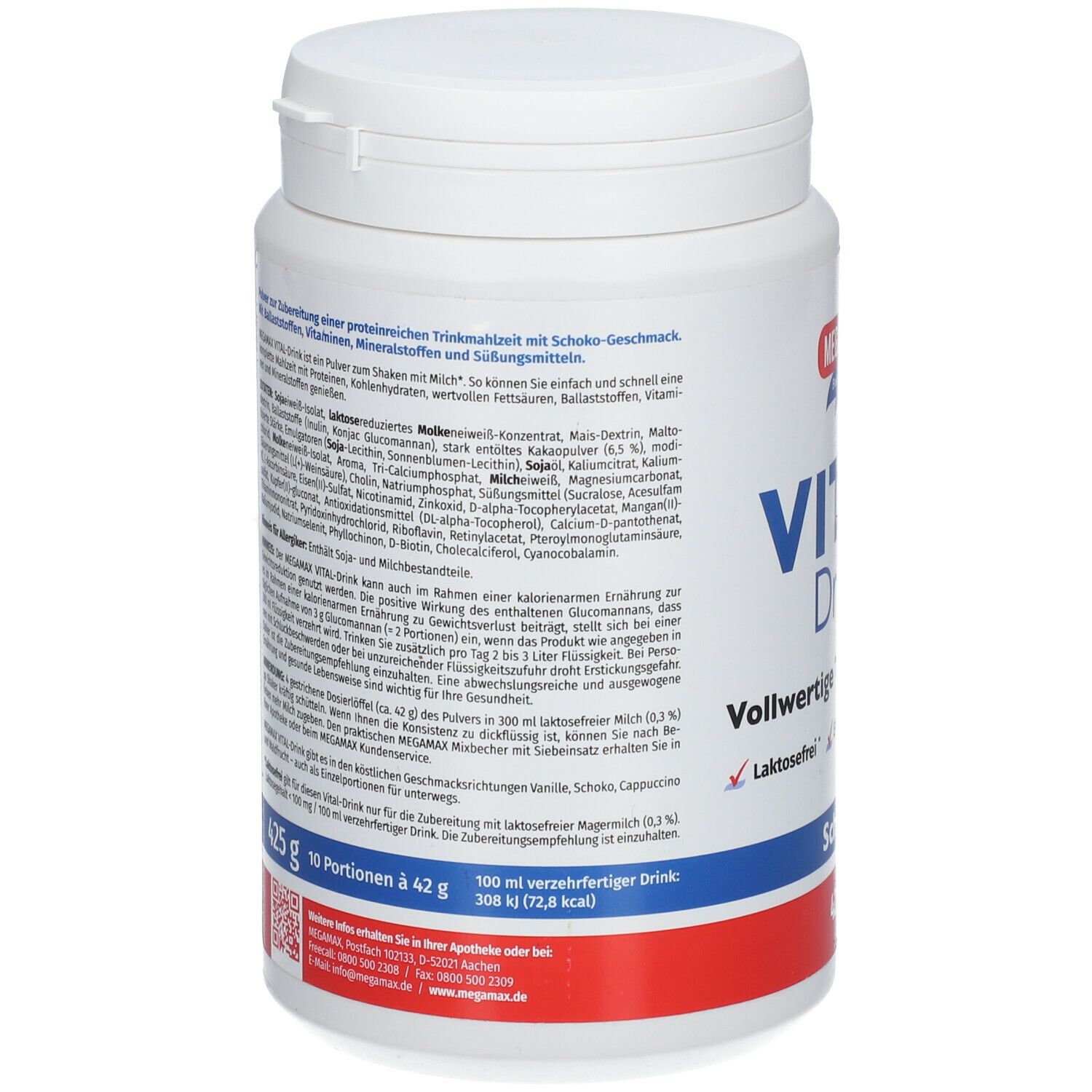 Megamax Vital Drink Schoko Pulver 425 g