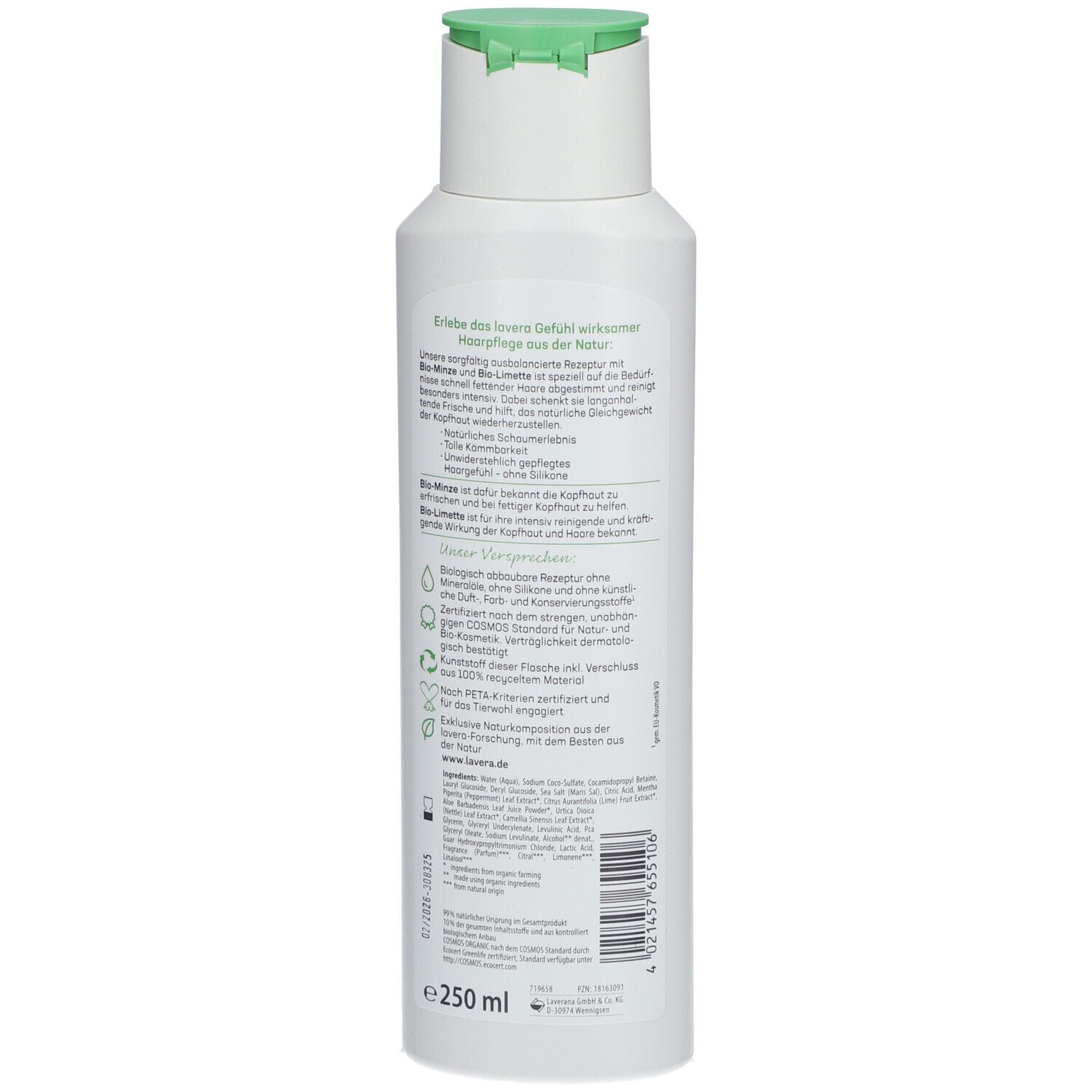 Lavera Pflegeshampoo Frische & Balance 250 ml Shampoo