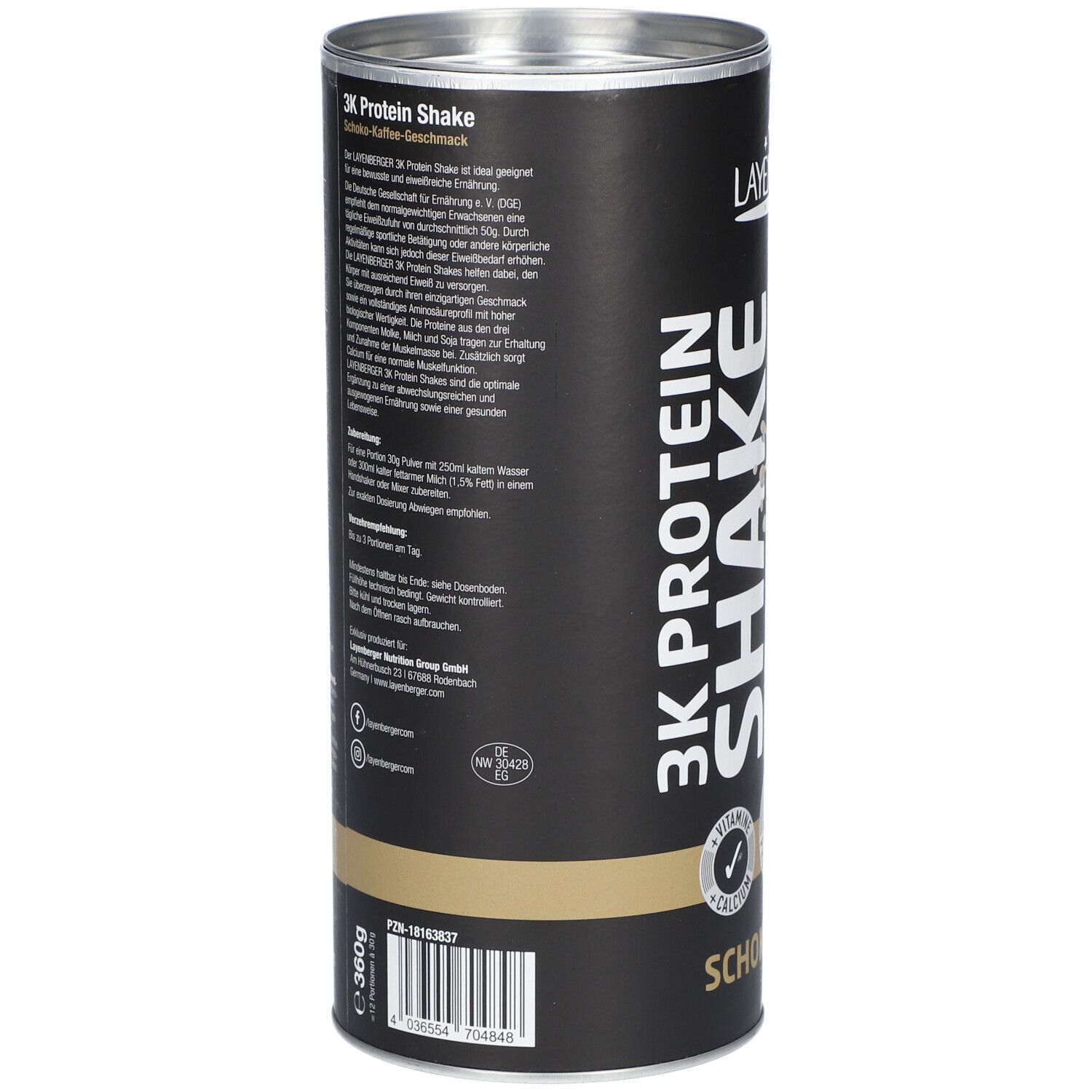 Layenberger 3K Protein Shake Schoko-Kaffee Pulver 360 g