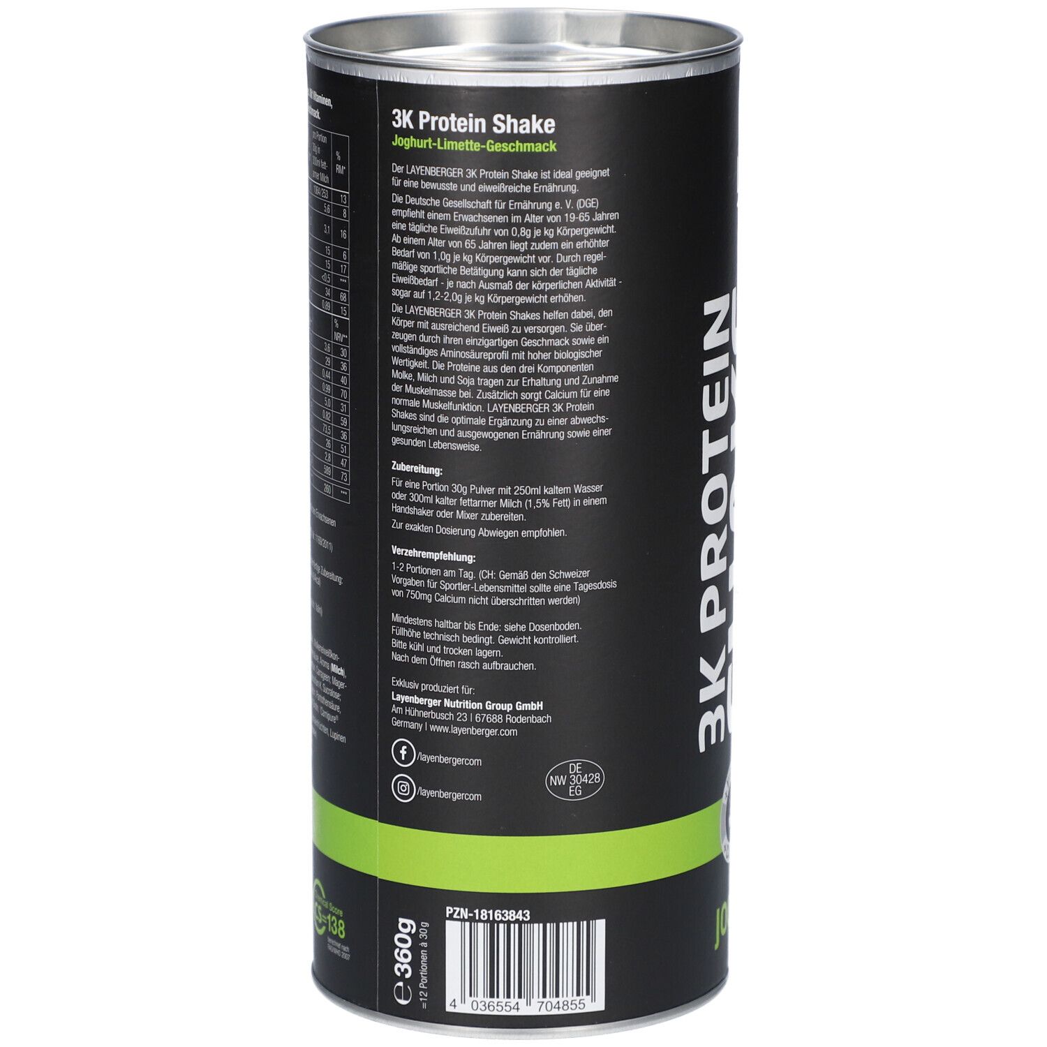 Layenberger 3K Protein Shake Joghurt-Limette