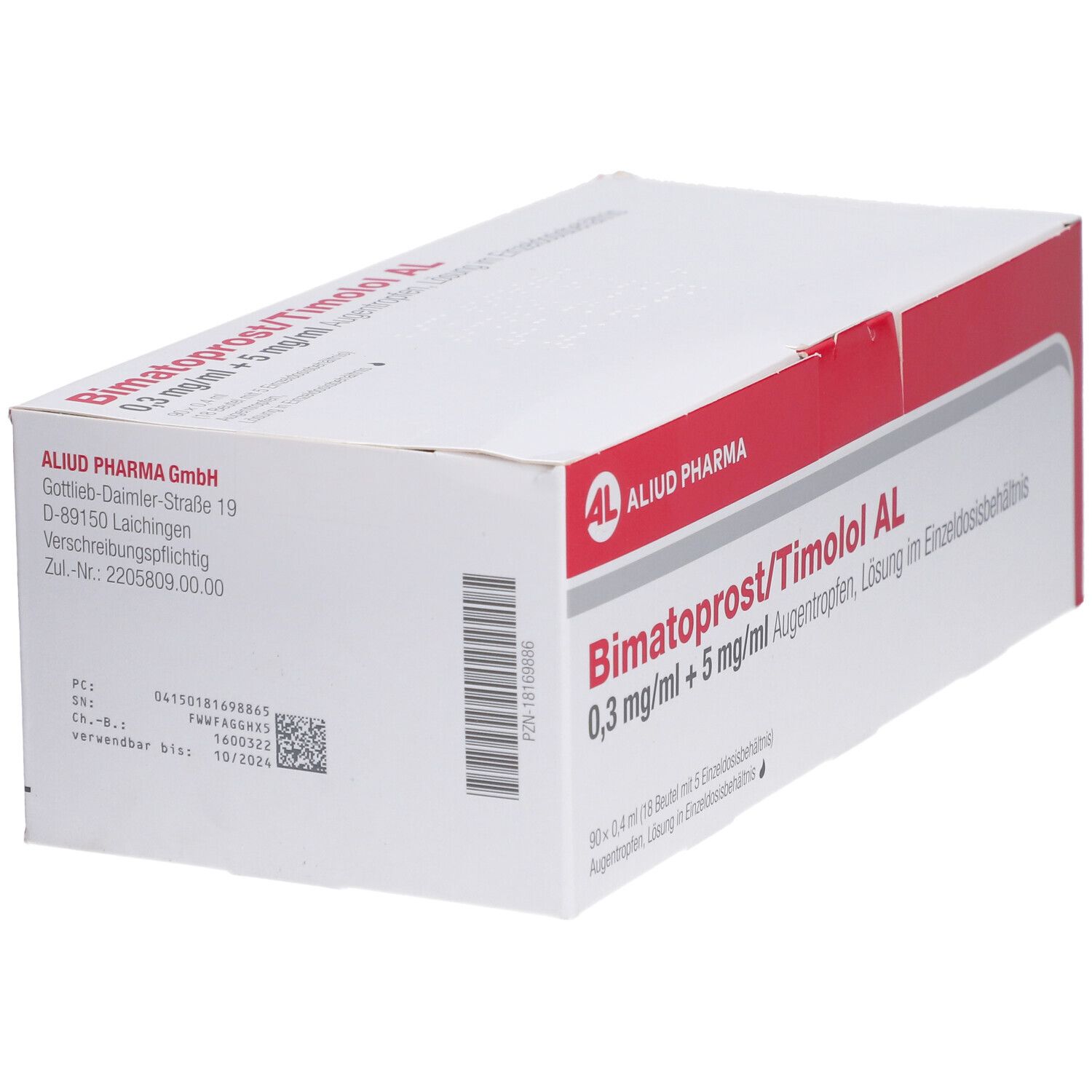 BIMATOPROST/Timolol AL 0,3 mg/ml + 5 ATR EDB 90x0,4 ml Augentropfen