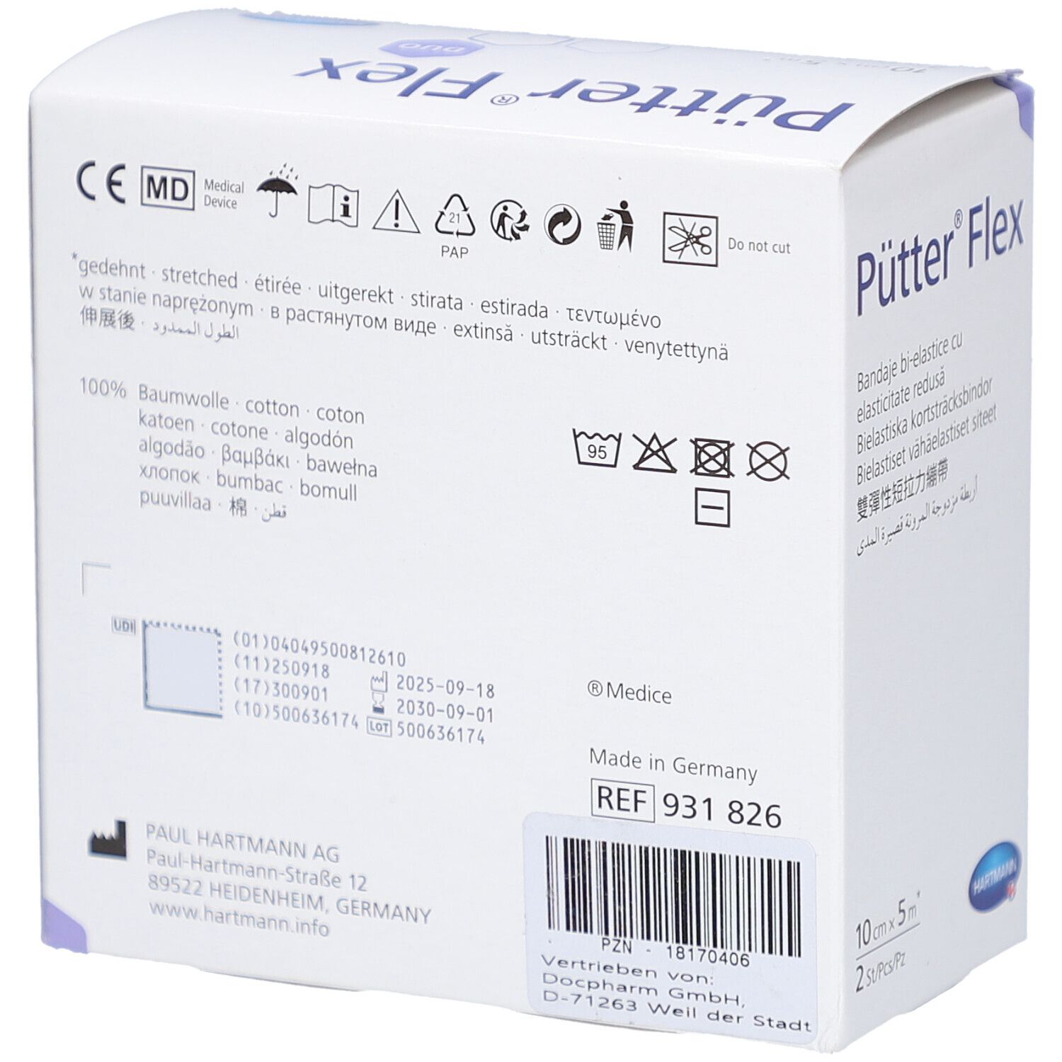 HARTMANN Pütter® Flex DUO Bi-elastische Kurzzugbinden 10 cm x 5 m