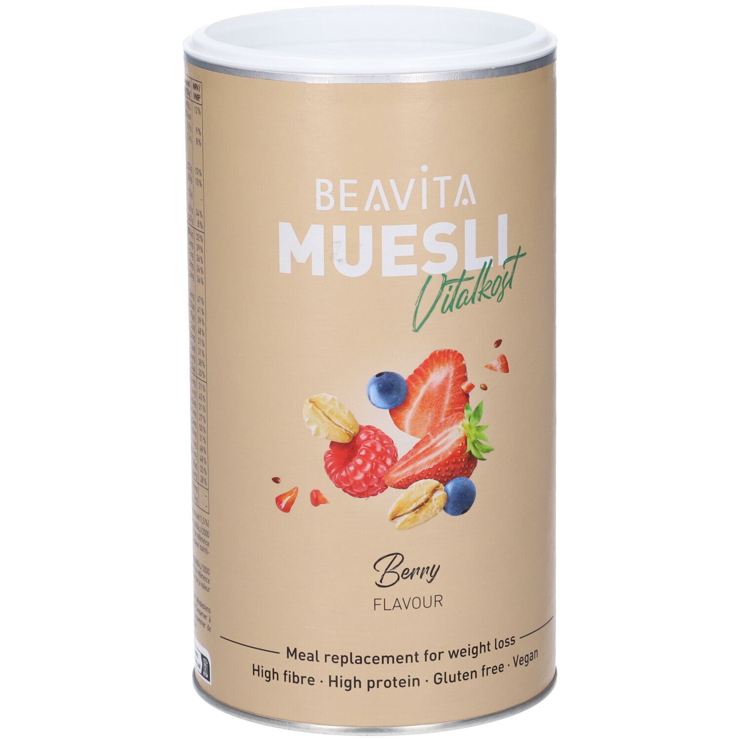 BEAVITA Vitalkost Diät-Müsli, Beere Geschmack. Mahlzeitenersatz für Gewichtsverlust. High Fibre, High Protein, Glutenfrei, Vegan.