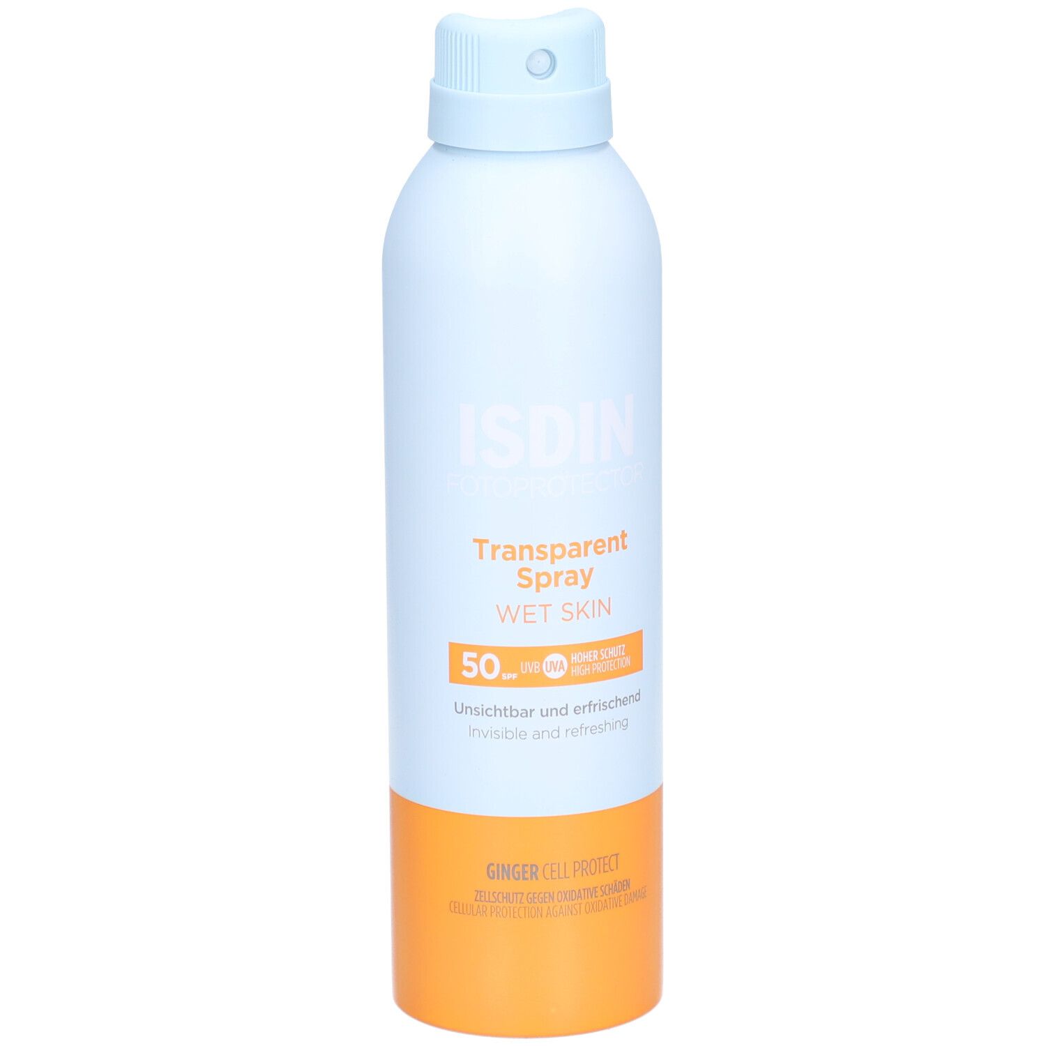 Isnd Sunscreen ISDIN Transparent Sonnenspray WET SKIN LSF50 wasserfester Sonnenschutz ...