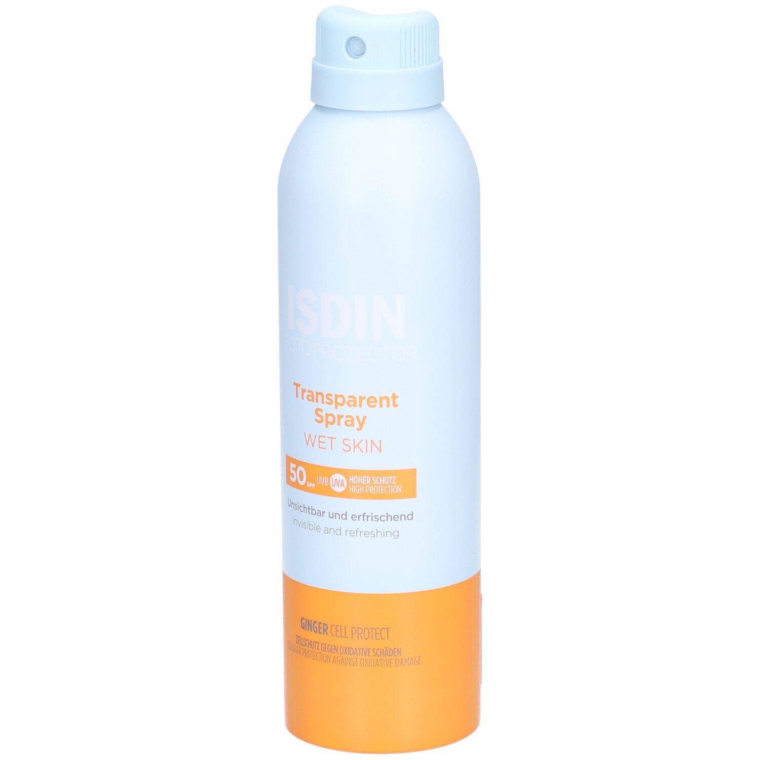 Isnd Sunscreen ISDIN Transparent Sonnenspray WET SKIN LSF50 wasserfester Sonnenschutz ...