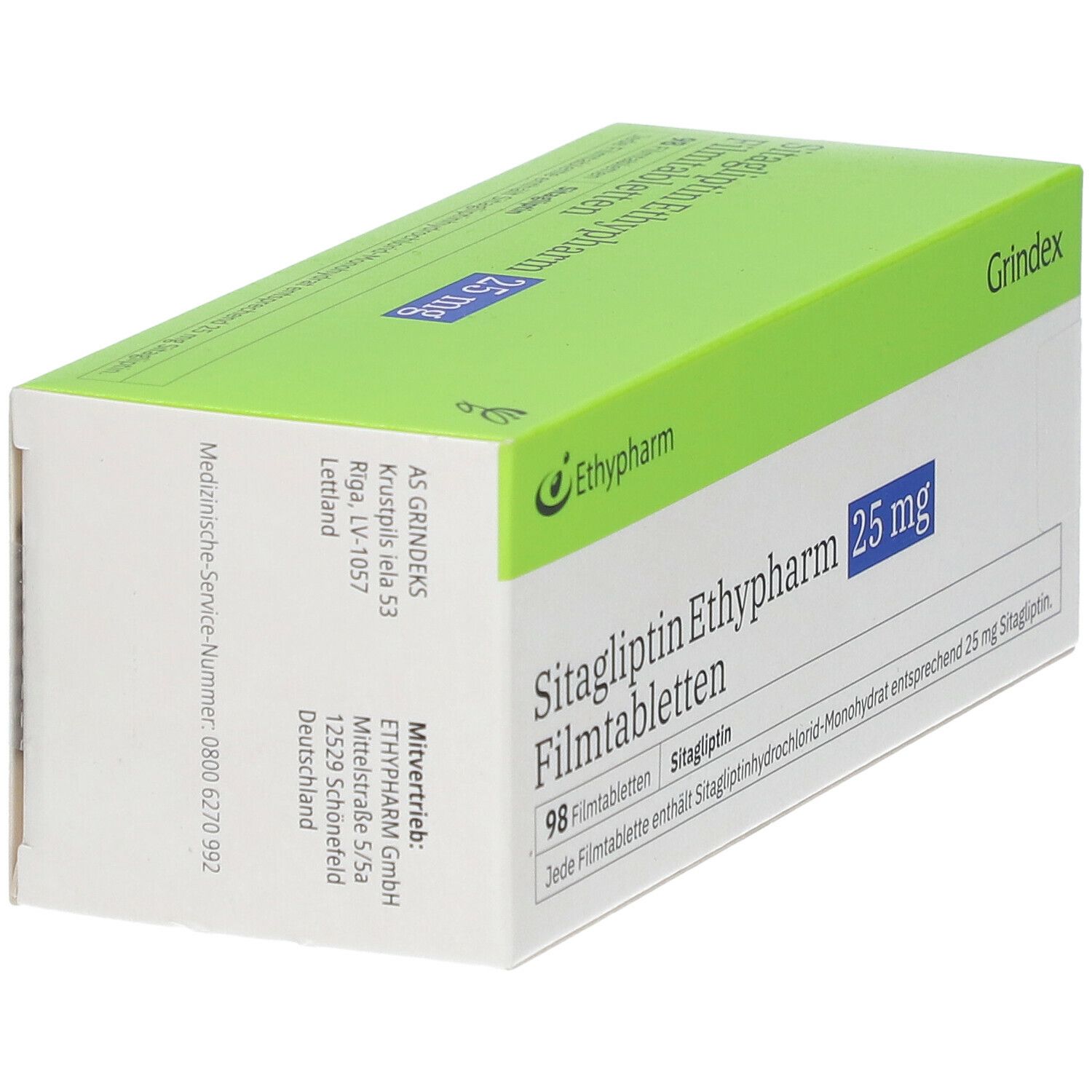 Sitagliptin Ethypharm 25 mg Filmtabletten 98 St