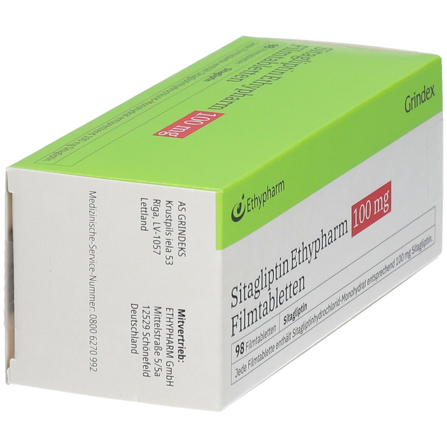 Sitagliptin Ethypharm 100 mg Filmtabletten 98 St