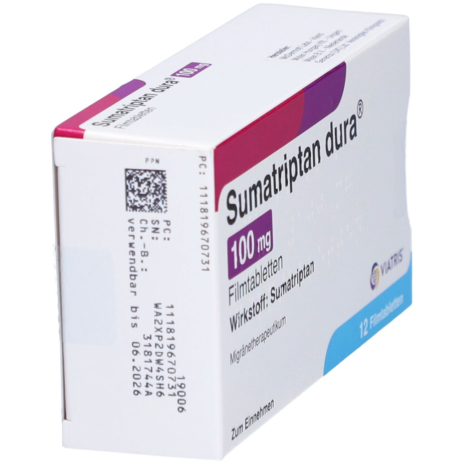 Sumatriptan dura 100 mg Filmtabletten 12 St