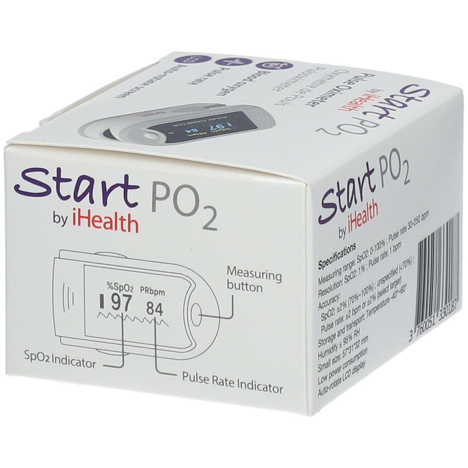 Start PO2 by iHealth Pulsoximeter