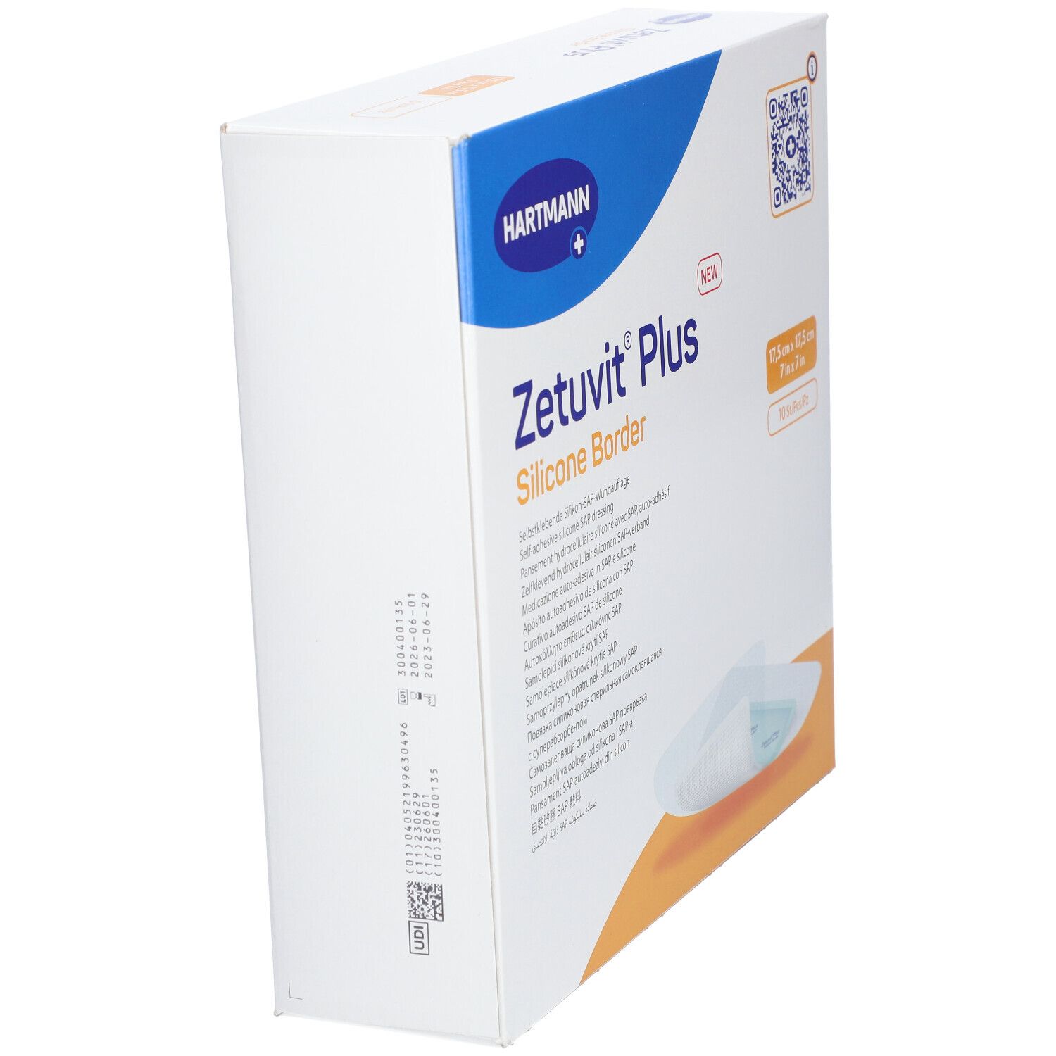 Zetuvit Plus Silicone Border steril 17,5x17,5 cm 10 St Kompressen