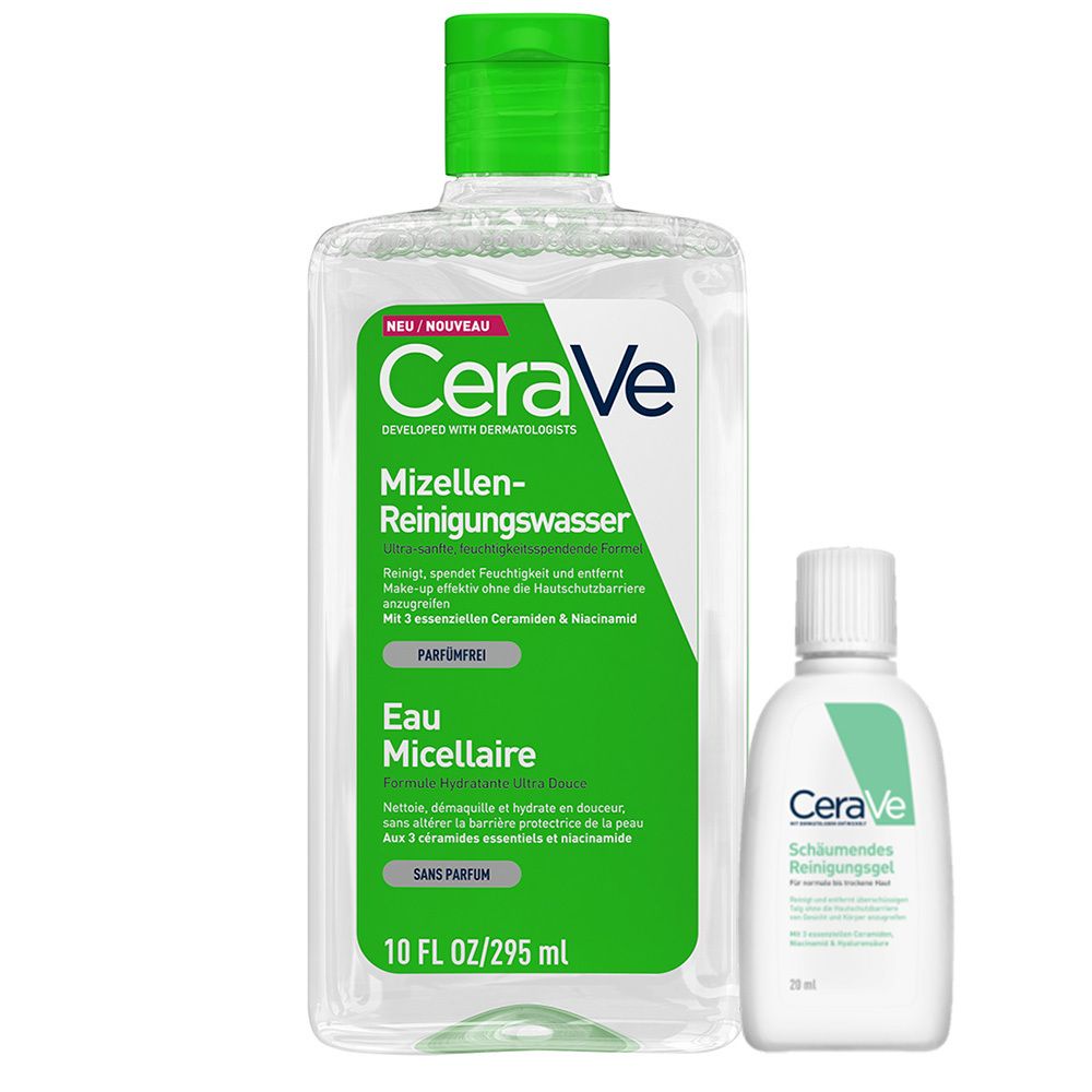 CeraVe Feuchtigkeitsspendendes Mizellenwasser + GRATIS Beigabe CeraVe Schäumendes Reinigungsgel Mini