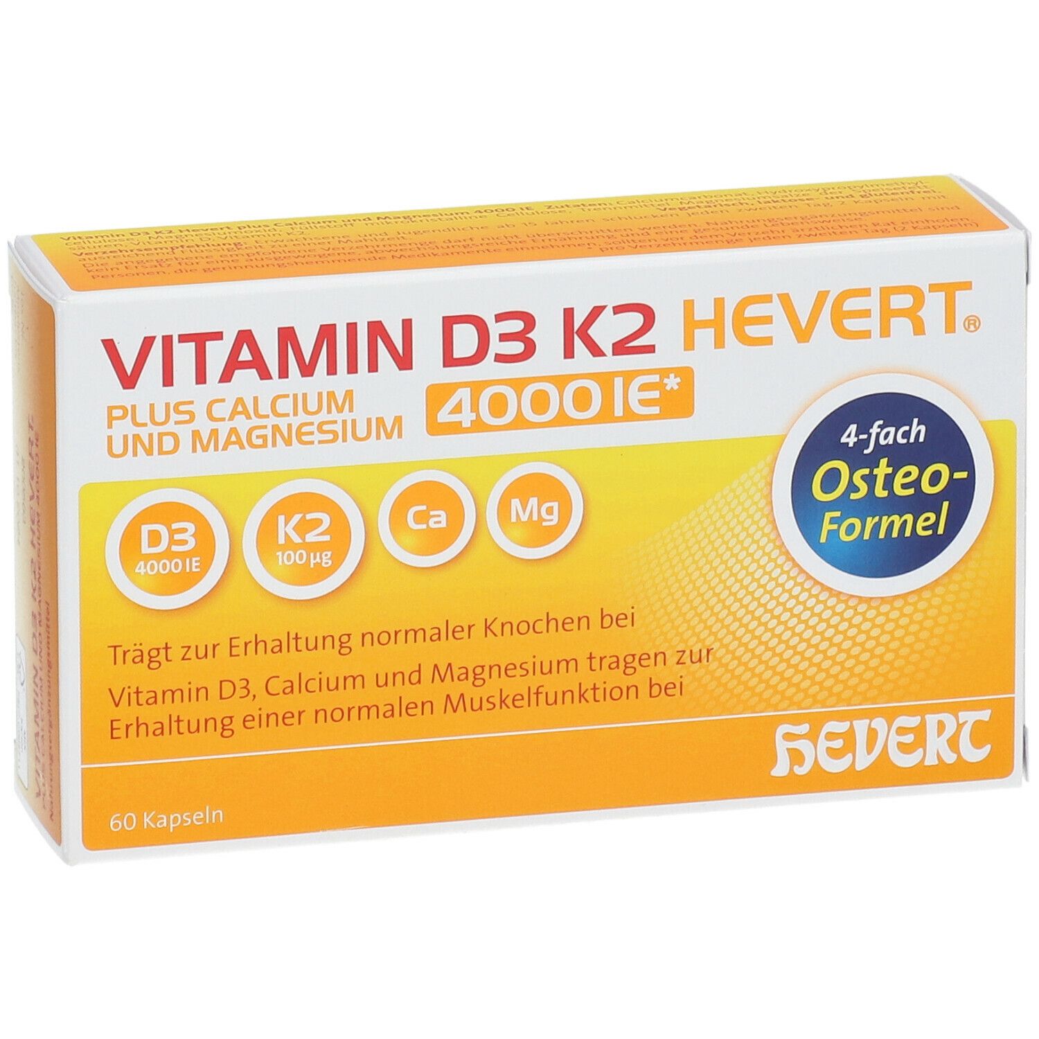 Vitamin D3 K2 Hevert® Plus Calcium Und Magnesium 4000 Ie 60 St Shop Apotheke