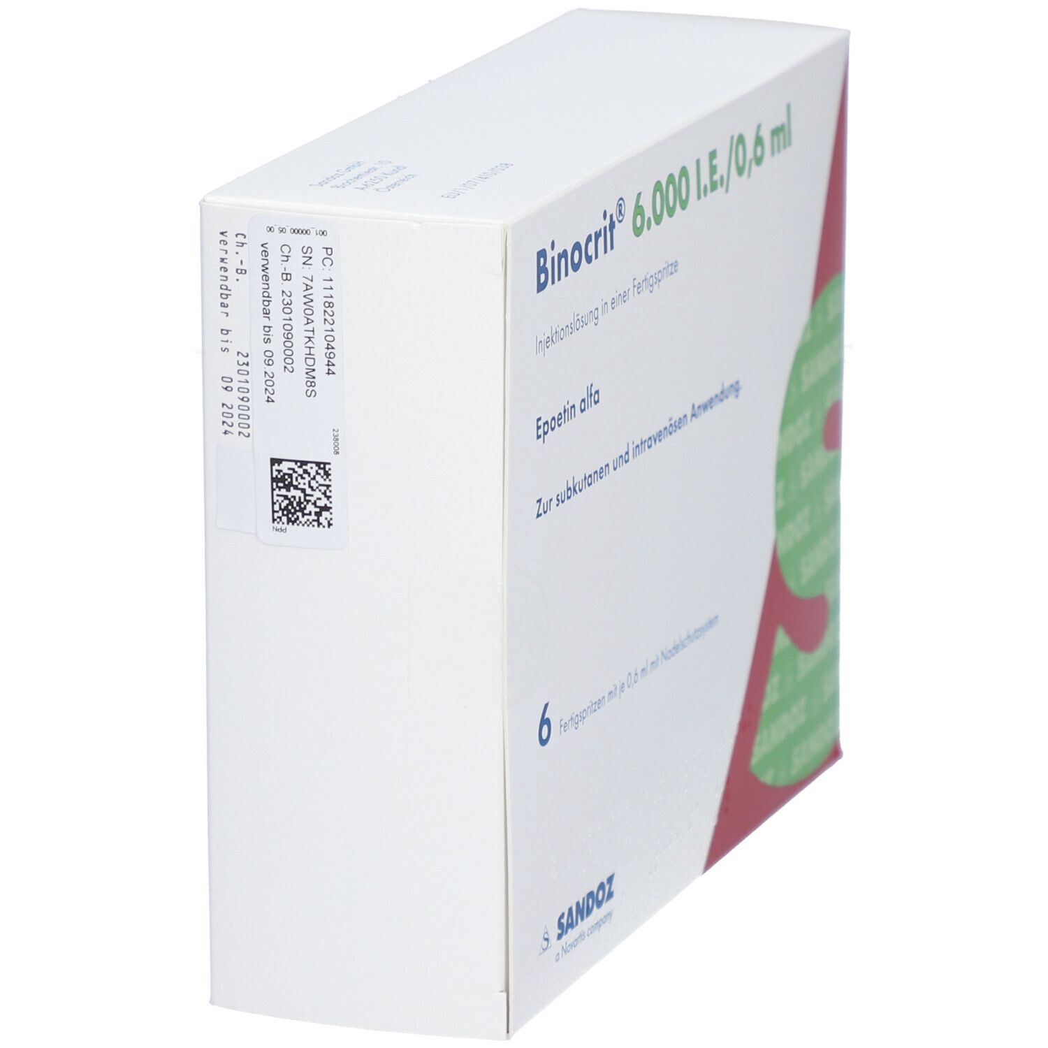 BINOCRIT 6.000 I.E./0,6 ml Inj.-Lsg.i.e.Fertigspr.