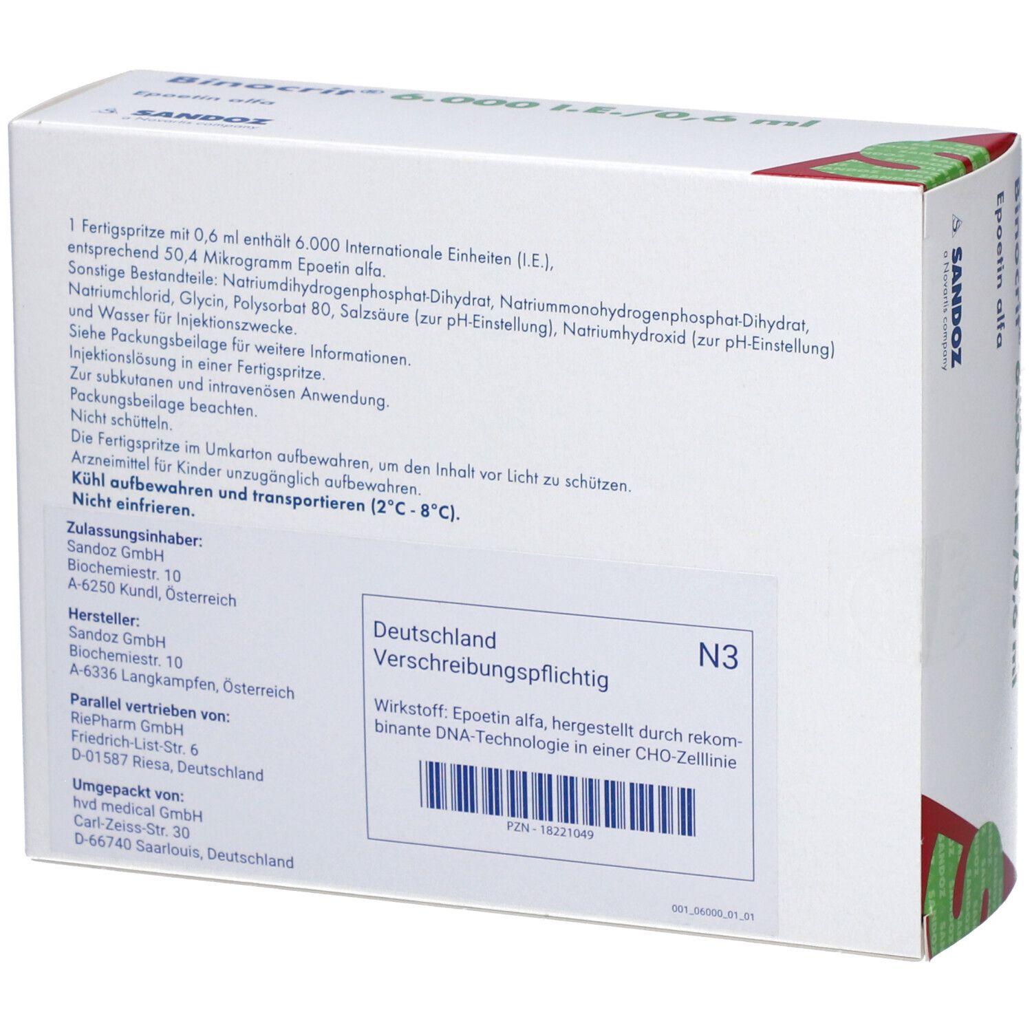 BINOCRIT 6.000 I.E./0,6 ml Inj.-Lsg.i.e.Fertigspr.