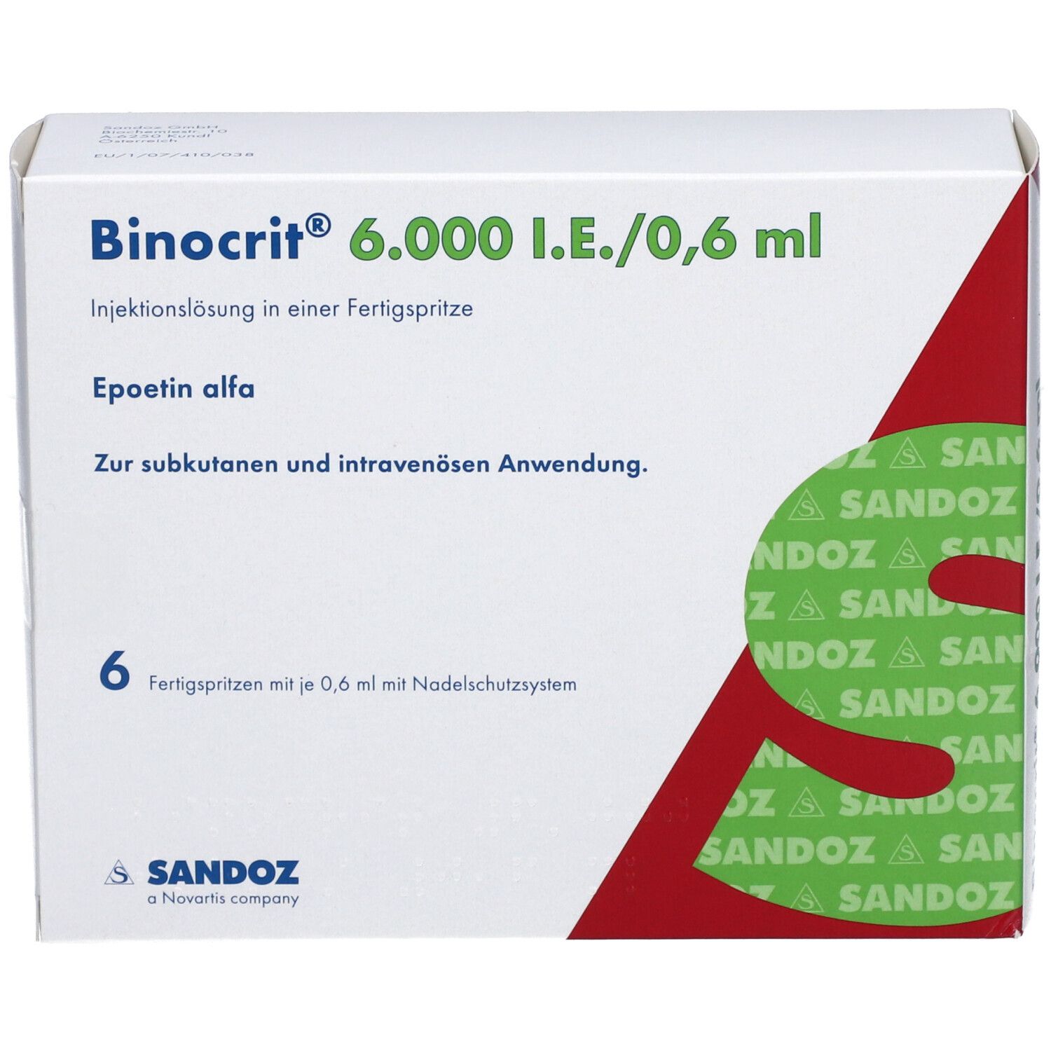 BINOCRIT 6.000 I.E./0,6 ml Inj.-Lsg.i.e.Fertigspr.