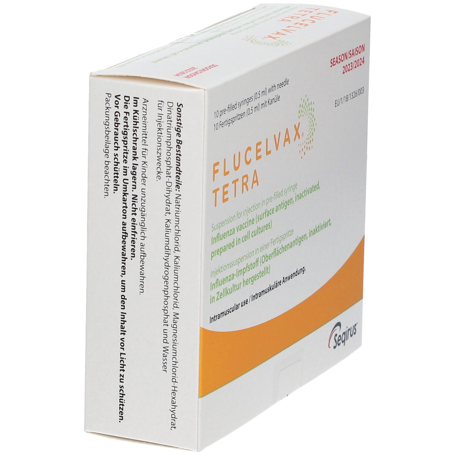 FLUCELVAX Tetra 2023/2024 Inj.Susp.FSpr.m.Kanüle 10x0,5 ml mit dem E