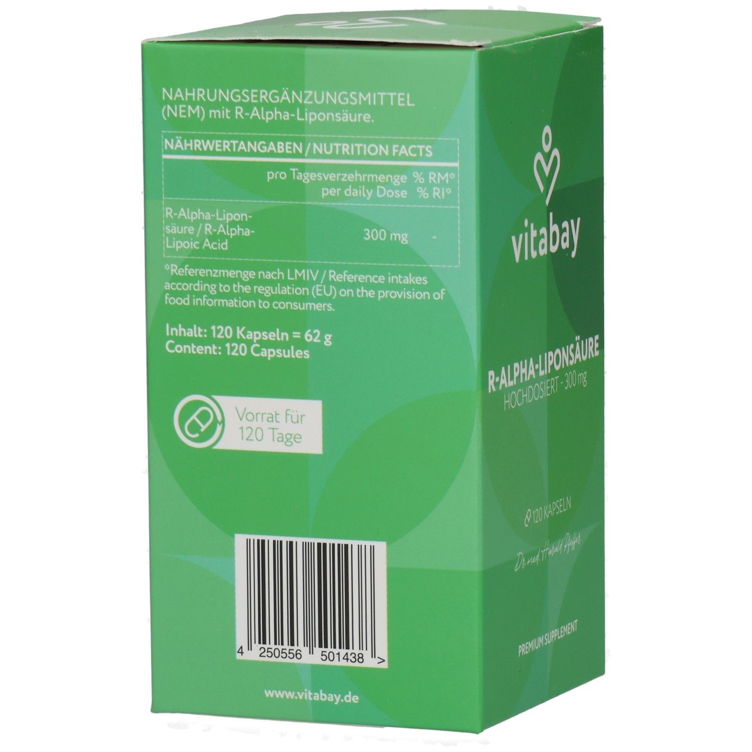 vitabay® R-ALPHA LIPONSÄURE (R-ALPHA-LIPOIC ACID) 300 mg 120 St - shop ...