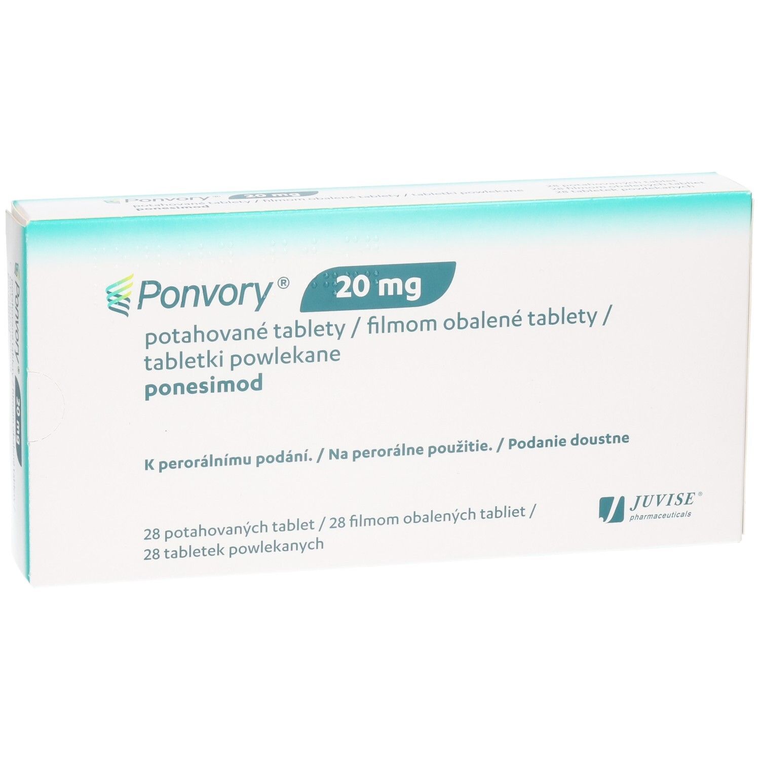 Ponvory 20mg Filmtabletten Verpackung.
