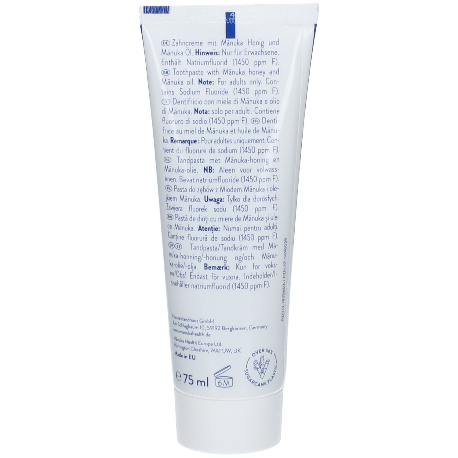 Manuka Health Honig Zahncreme mit Fluorid 75 ml