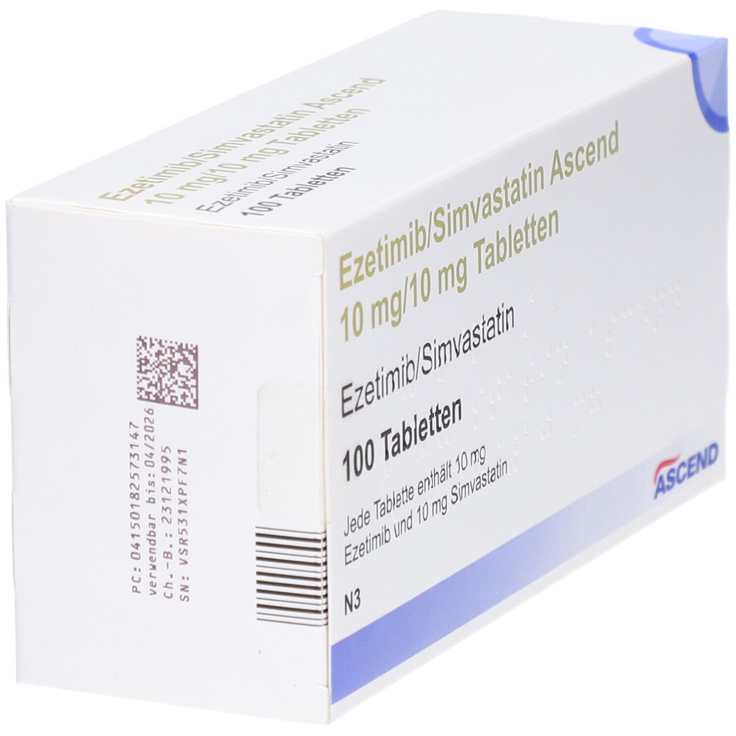 EZETIMIB/Simvastatin Ascend 10 mg/20 mg Tabletten 30 St