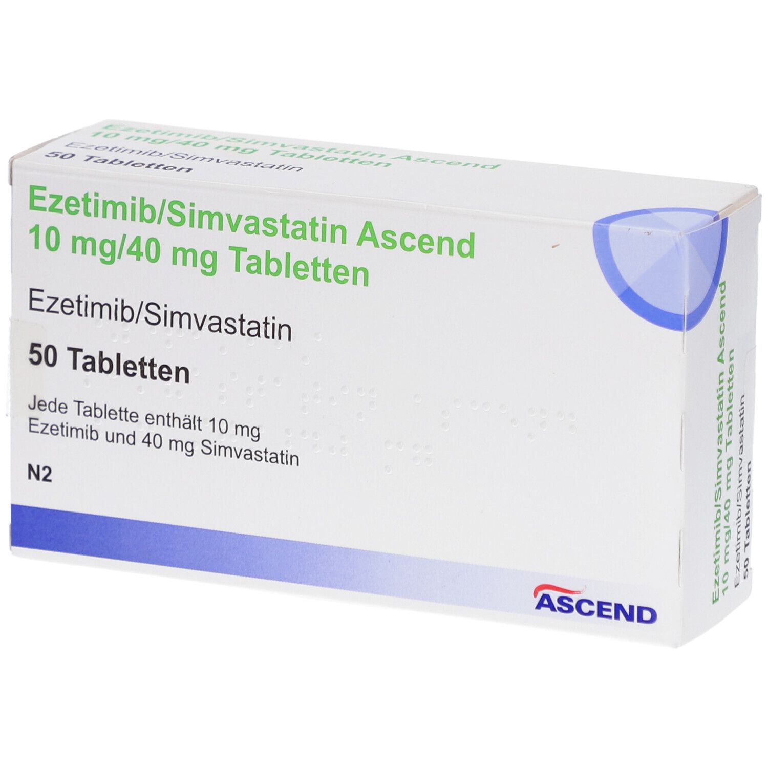 EZETIMIB/Simvastatin Ascend 10 mg/40 mg Tabletten